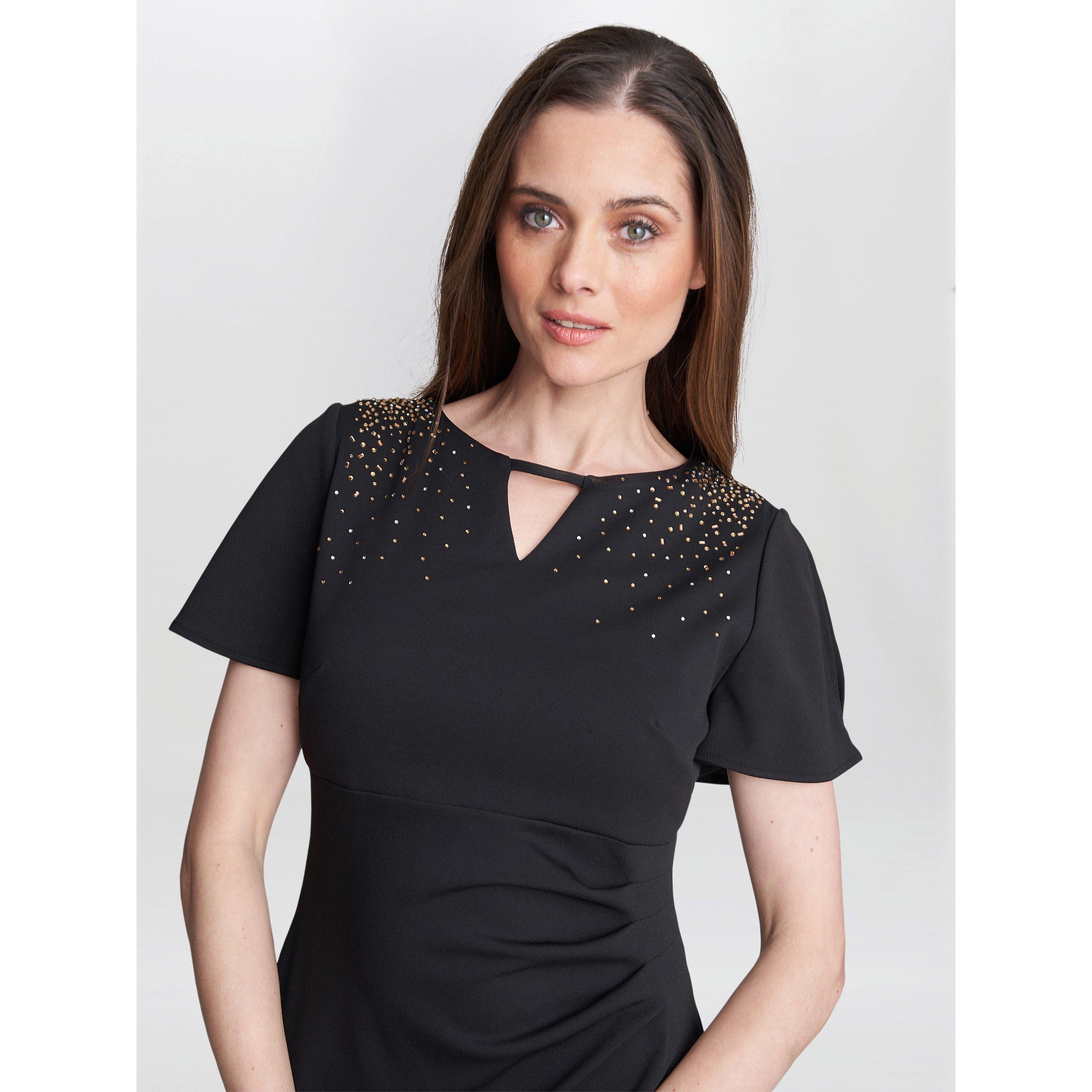 Black - Gina Bacconi - Betsy Maxi Dress With Keyhole Neck - 6