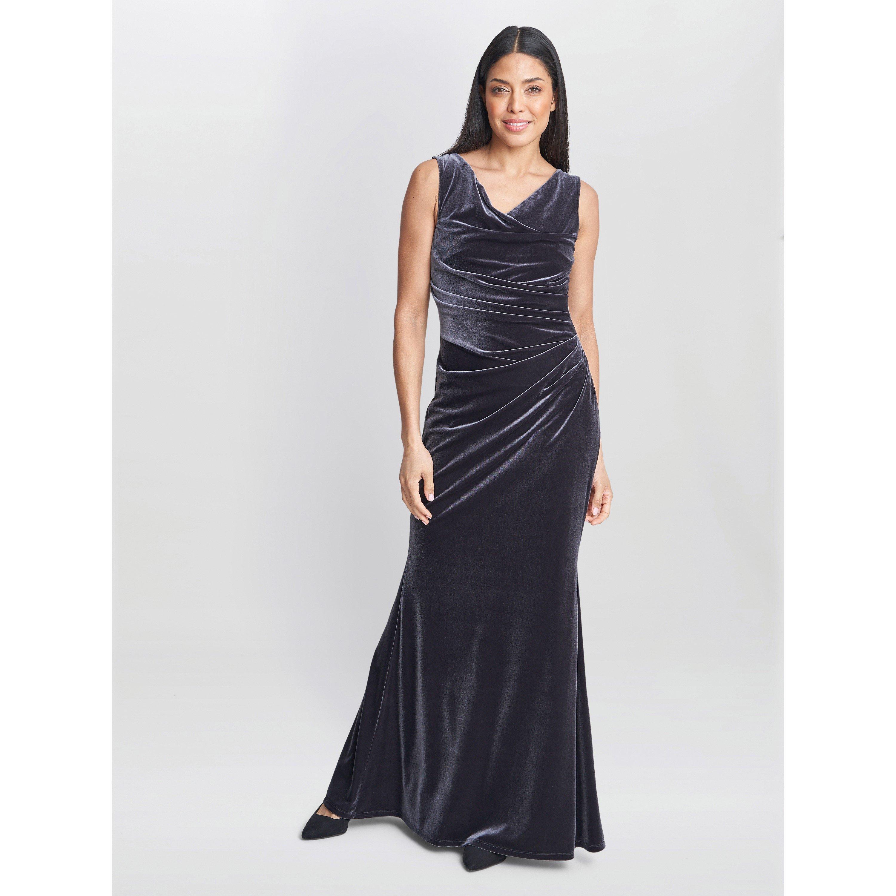 Gina Bacconi Women's Selena Velvet Ball Gown - Grey - 16