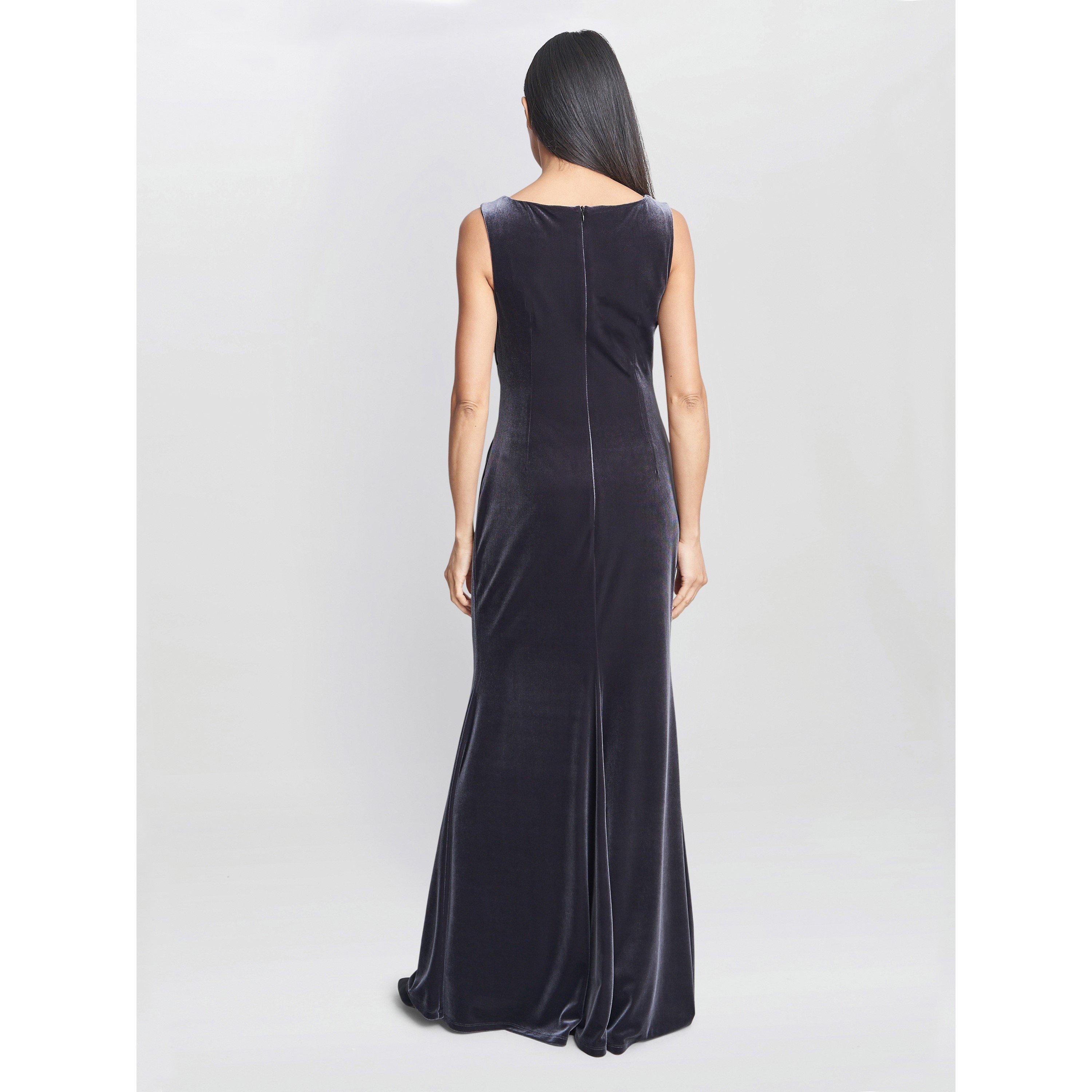 Grey - Gina Bacconi - Women's Selena Velvet Ball Gown - 2
