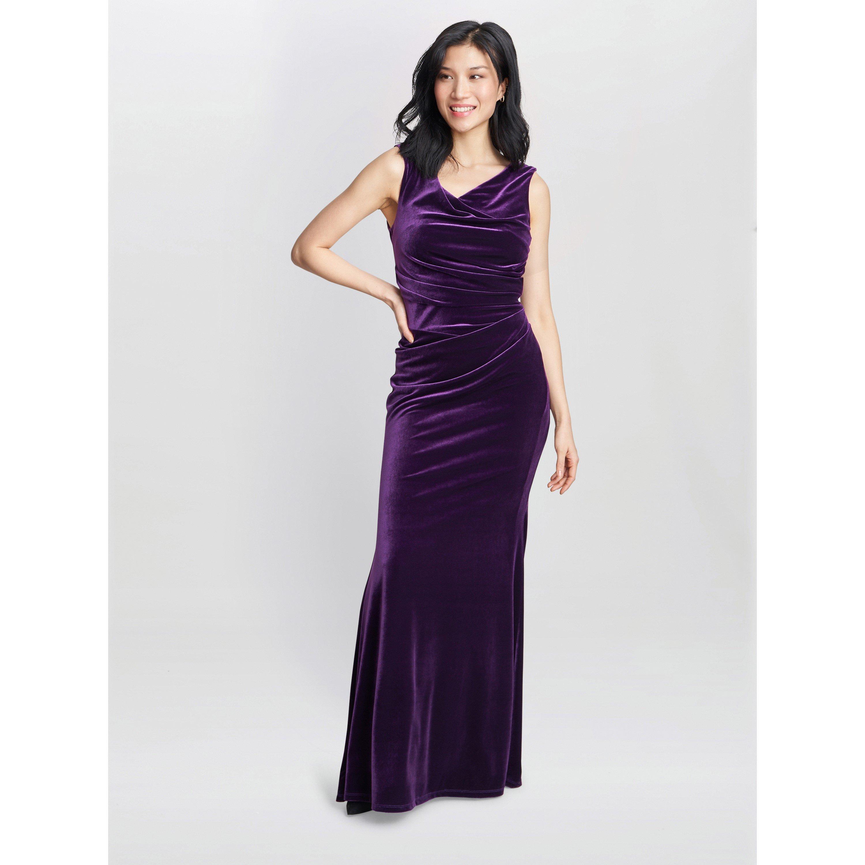 Aubergine - Gina Bacconi - Women's Selena Velvet Ball Gown - 3