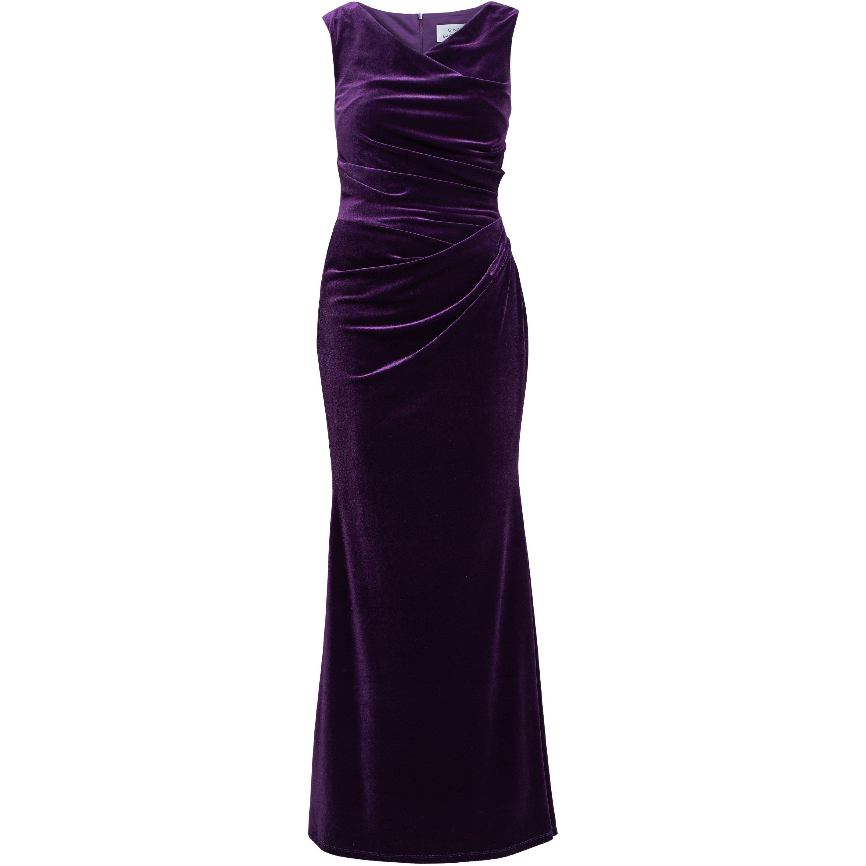Aubergine - Gina Bacconi - Women's Selena Velvet Ball Gown - 4