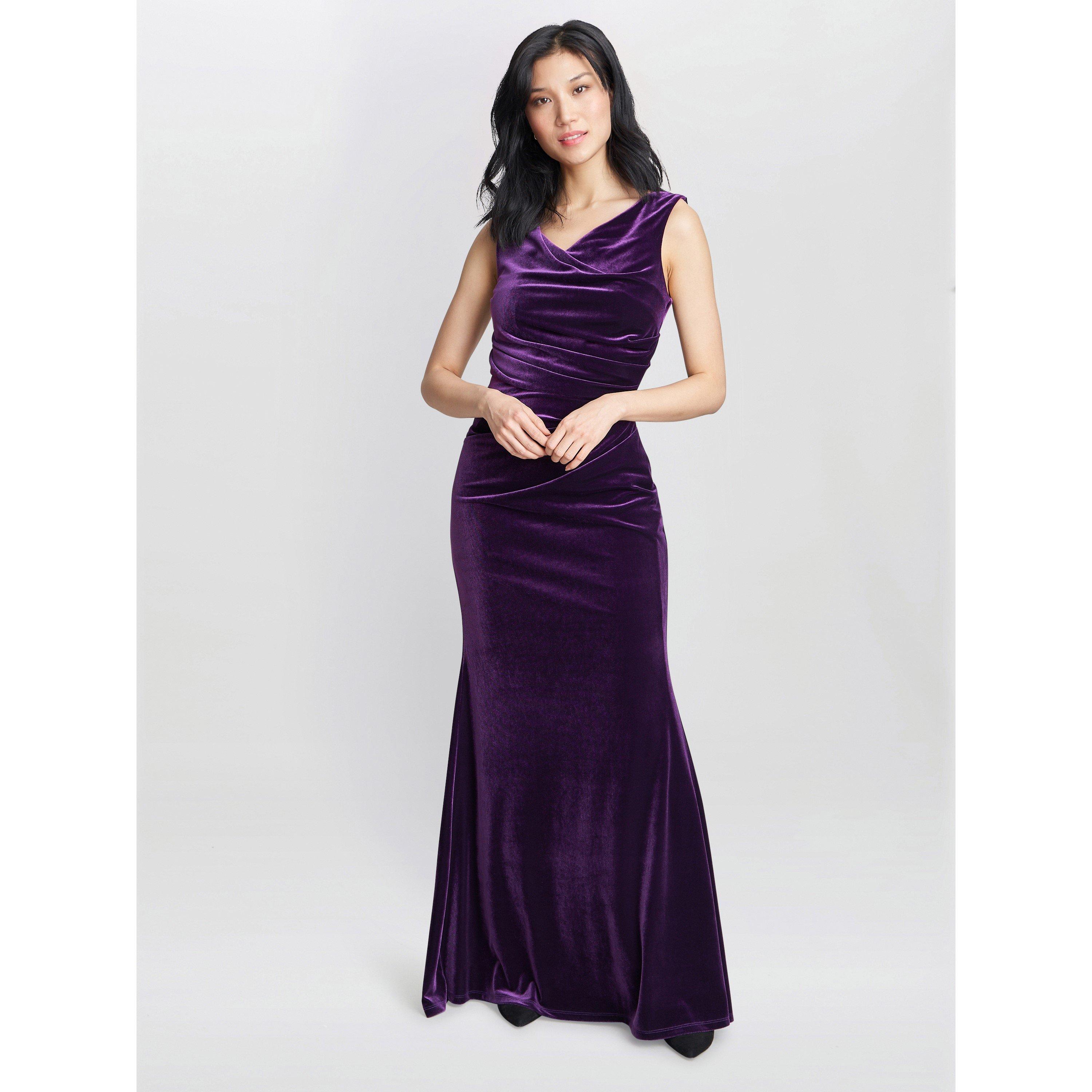 Aubergine - Gina Bacconi - Women's Selena Velvet Ball Gown - 5