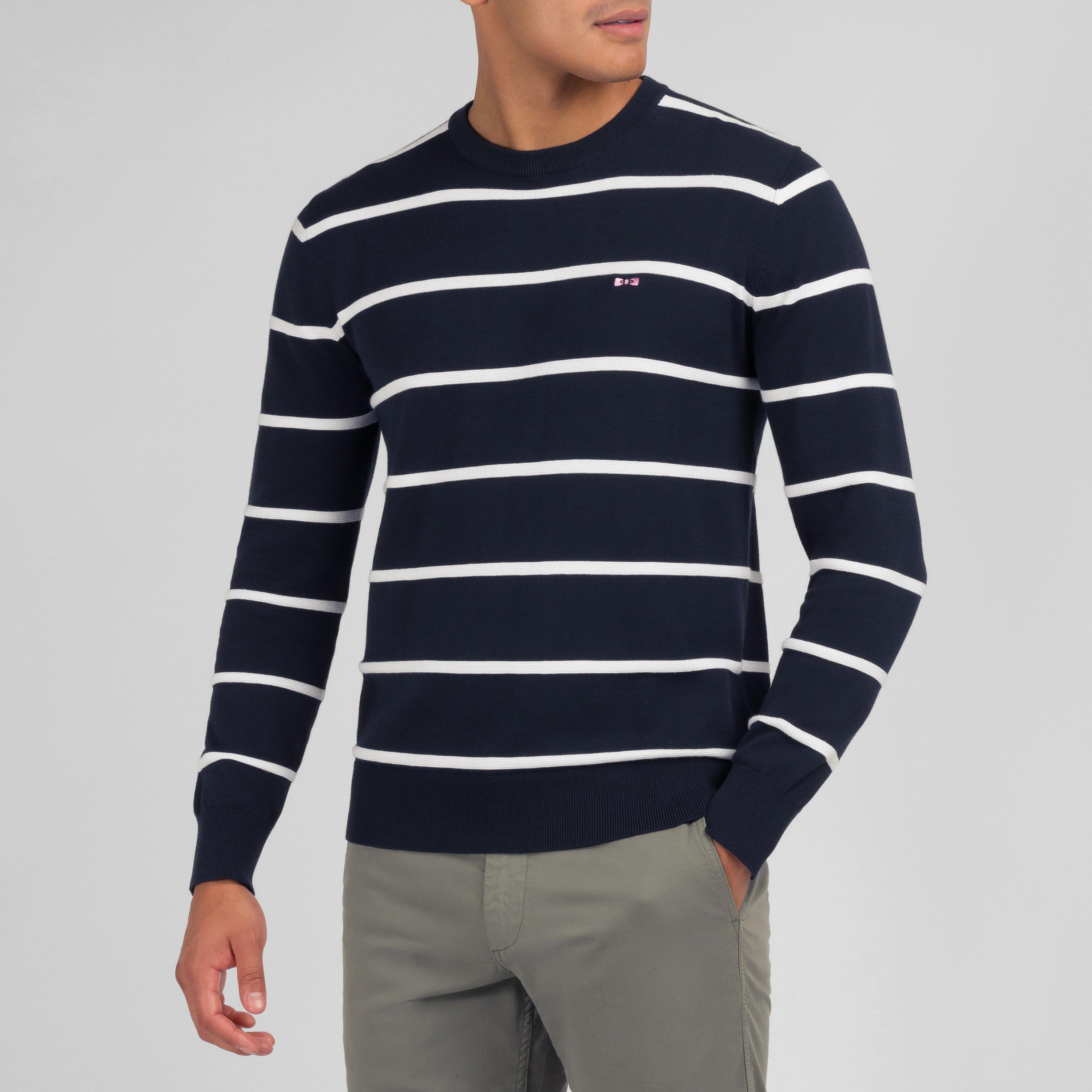 Blf Bc - Eden Park - Navy blue jumper in combination knit - 2