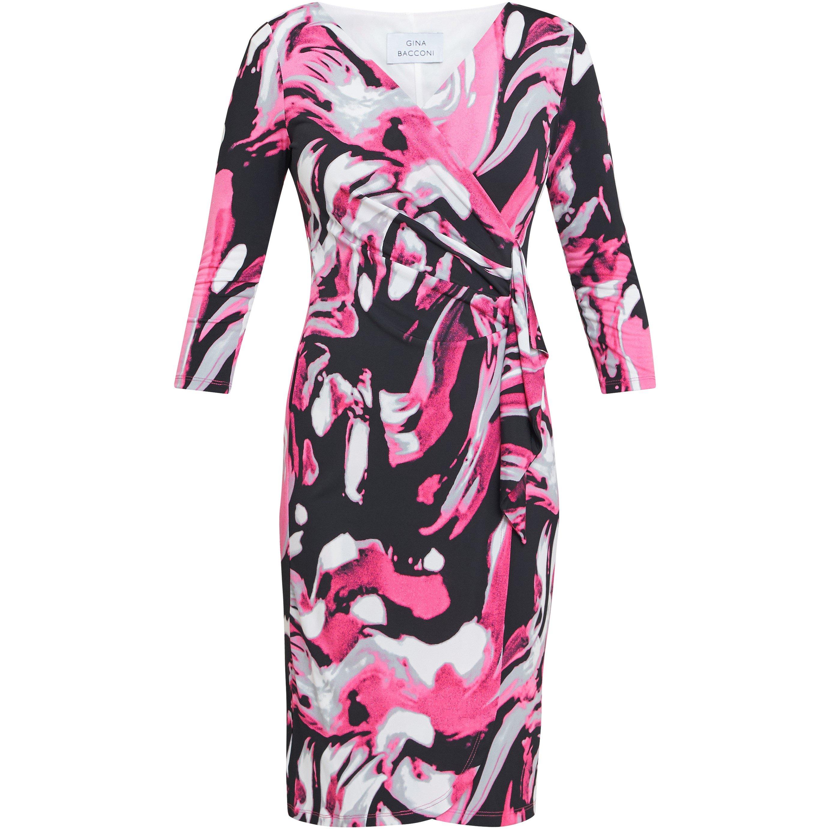 Pinky Grey - Gina Bacconi - Anabelle Printed Jersey Ruffle Dress - 4