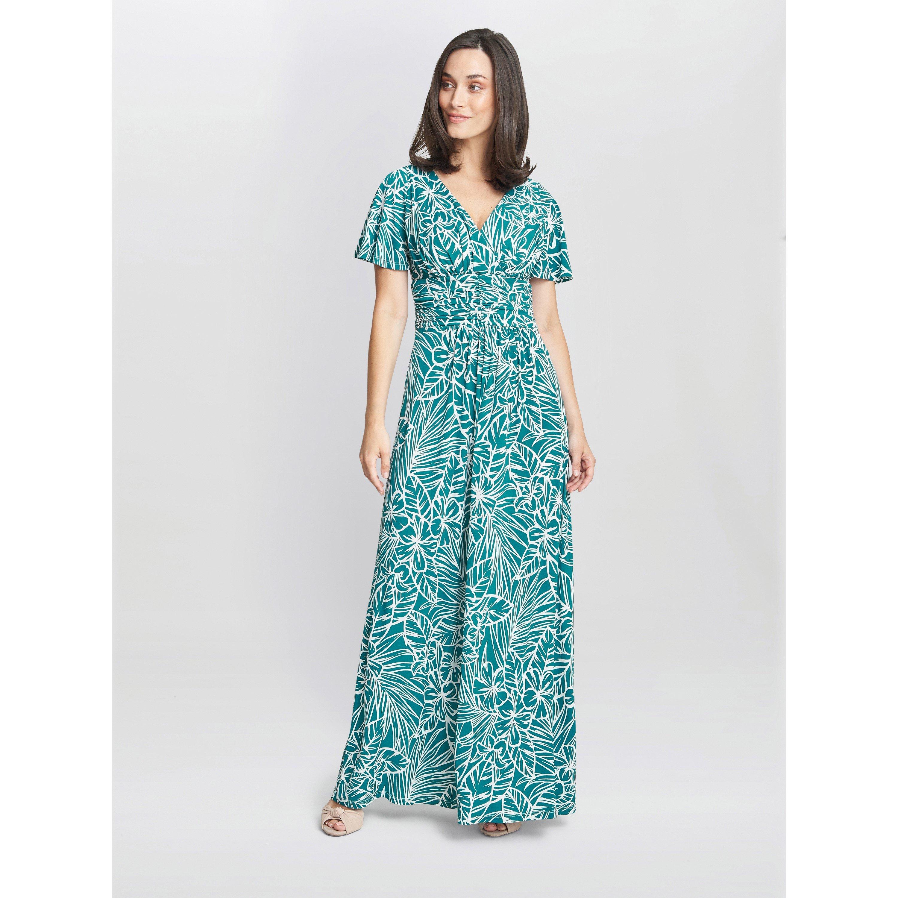 Teal - Gina Bacconi - Fatima Jersey Maxi Dress - 3