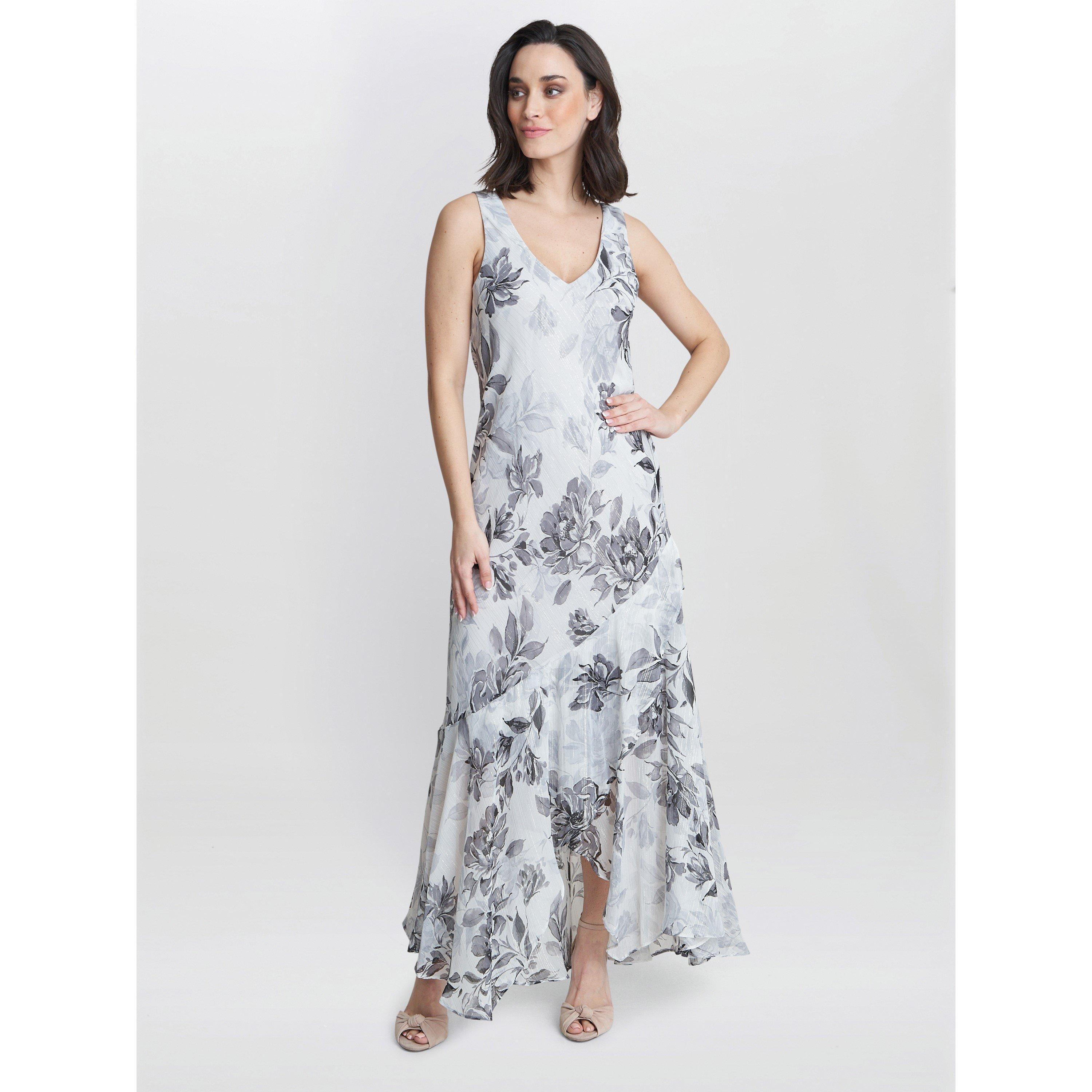 Black / Silver - Gina Bacconi - Mandy Midi Printed Dress And Jacket - 6