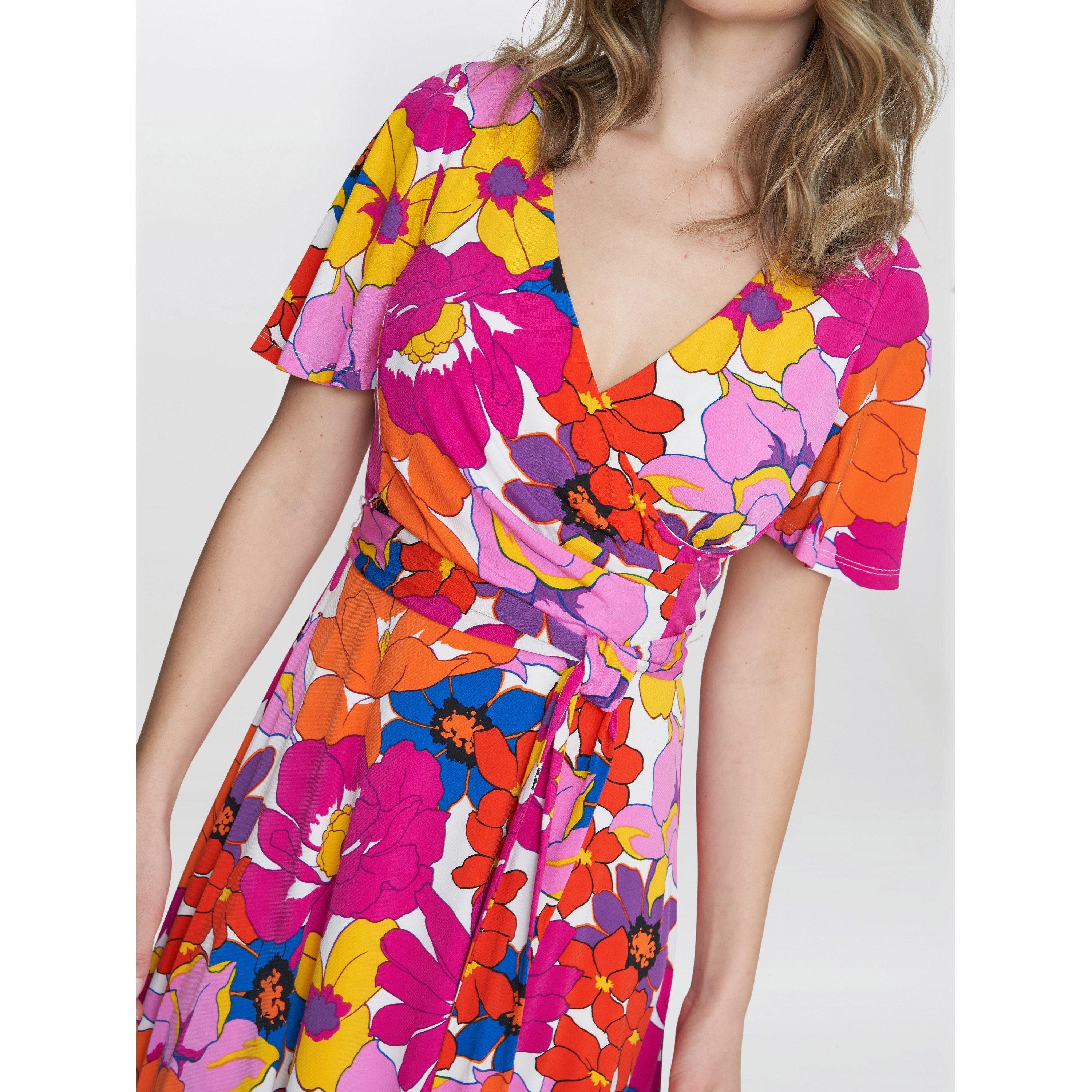 Pink / Orange - Gina Bacconi - Ellie Fit And Flare Dress - 5