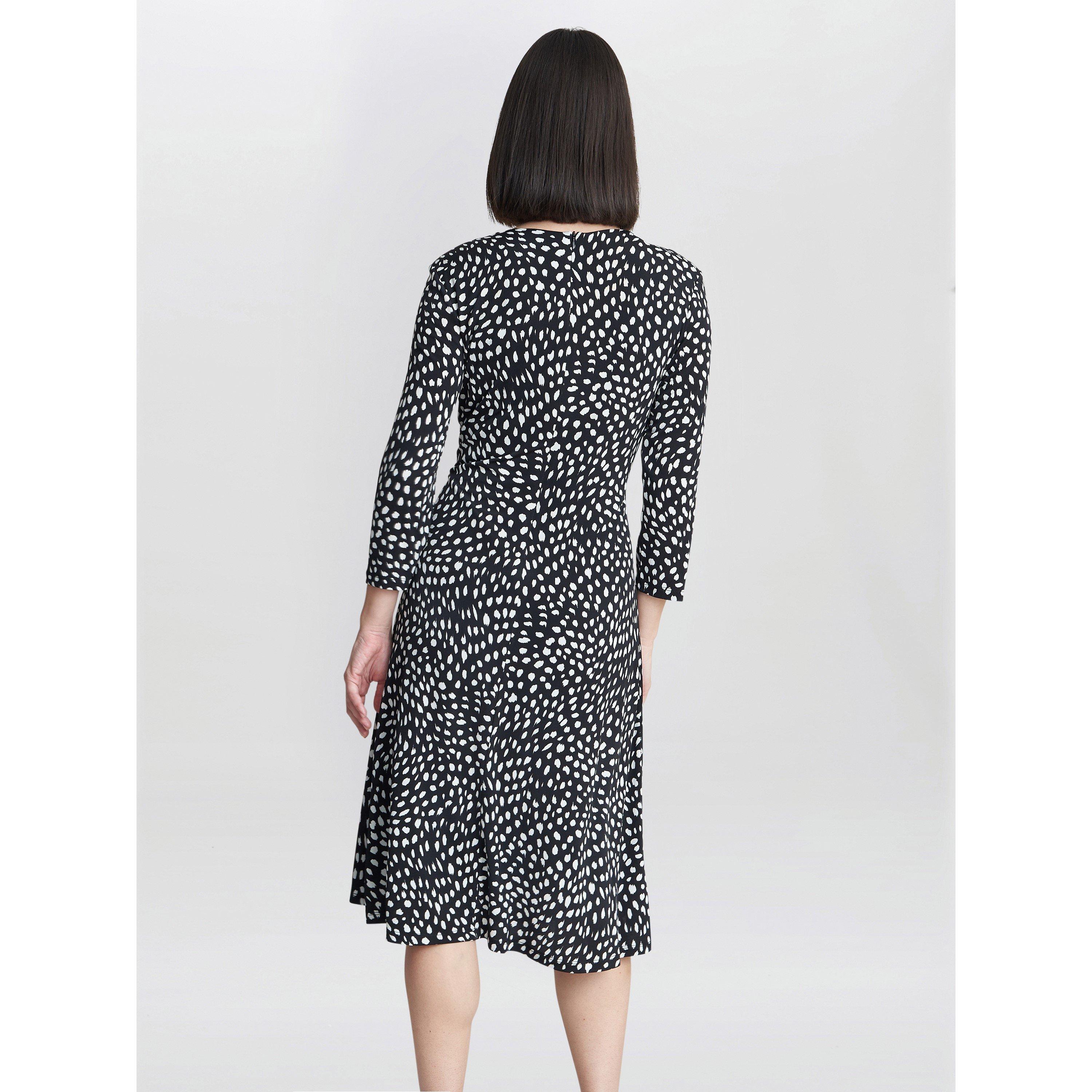 Black / Offwhit - Gina Bacconi - Camilla Jersey Wrap Dress - 2