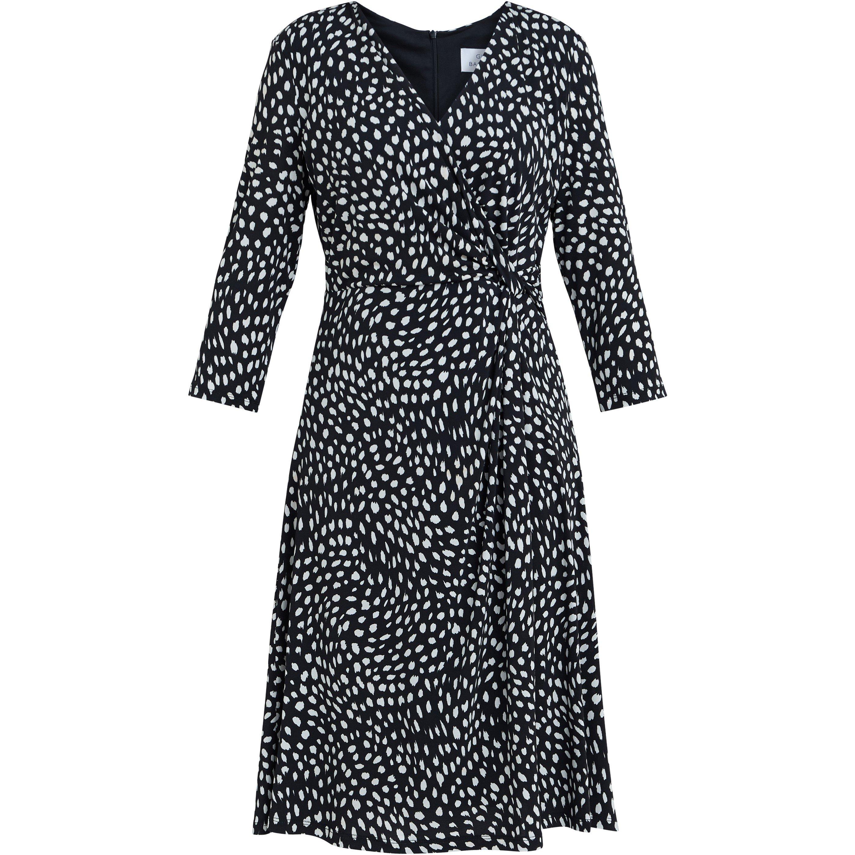 Black / Offwhit - Gina Bacconi - Camilla Jersey Wrap Dress - 4