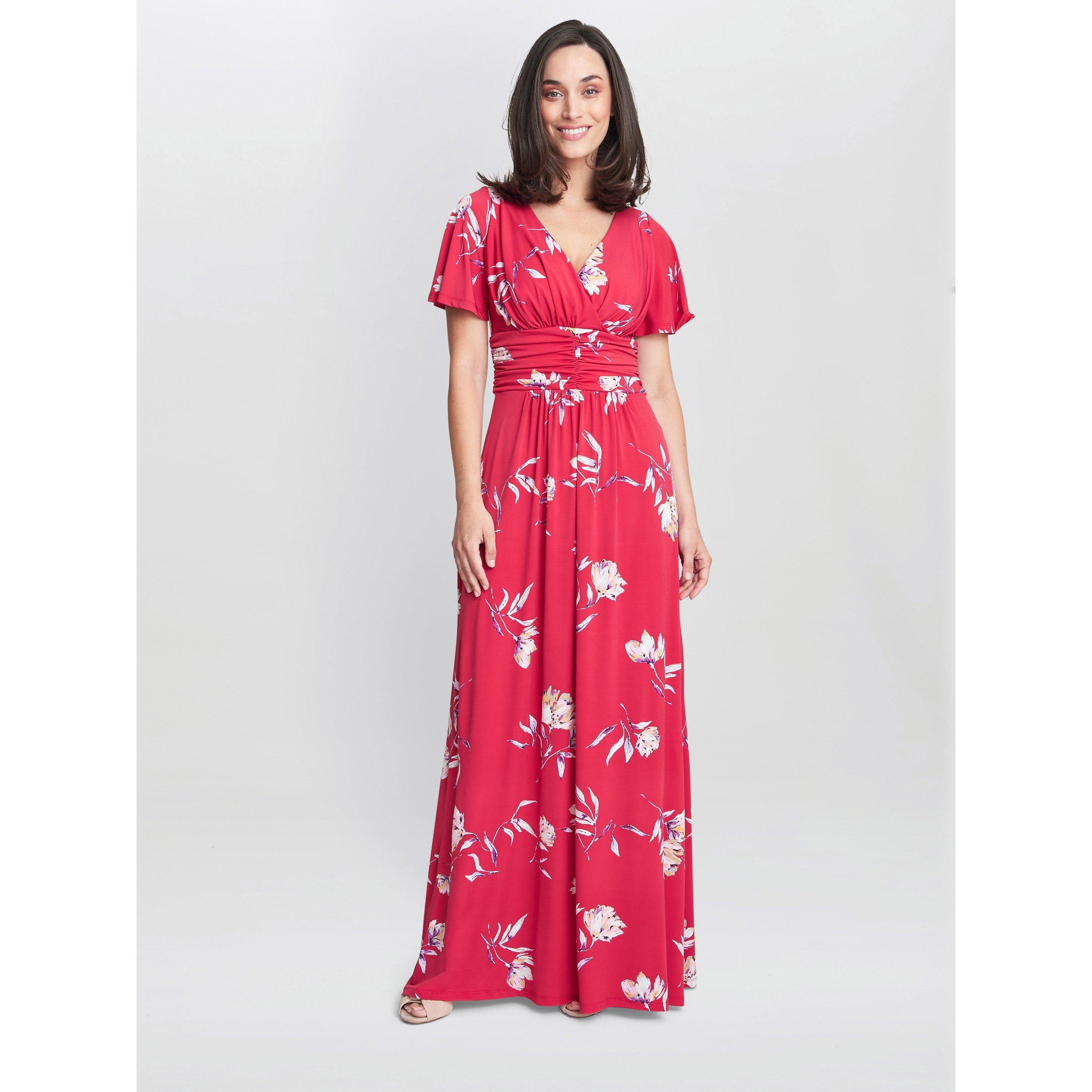 Gina Bacconi Women's Fabiana Jersey Maxi Dress - Dark Red - 22
