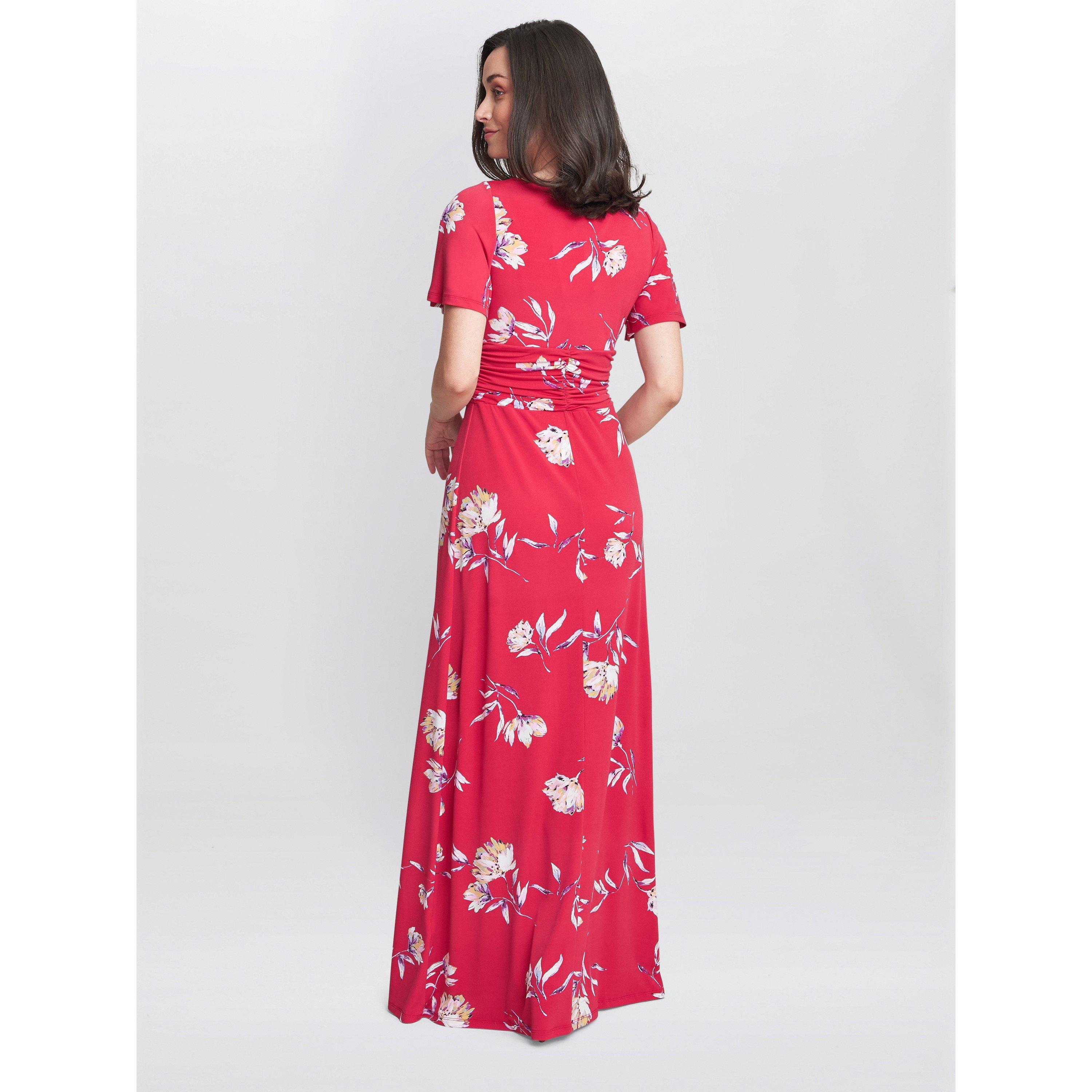 Dark Red - Gina Bacconi - Fabiana Jersey Maxi Dress - 2