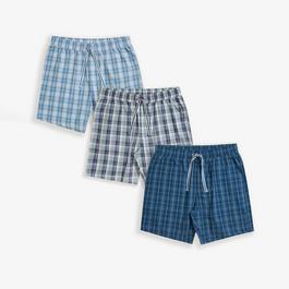 Threadbare 3-Pack Check Cotton Lounge Shorts