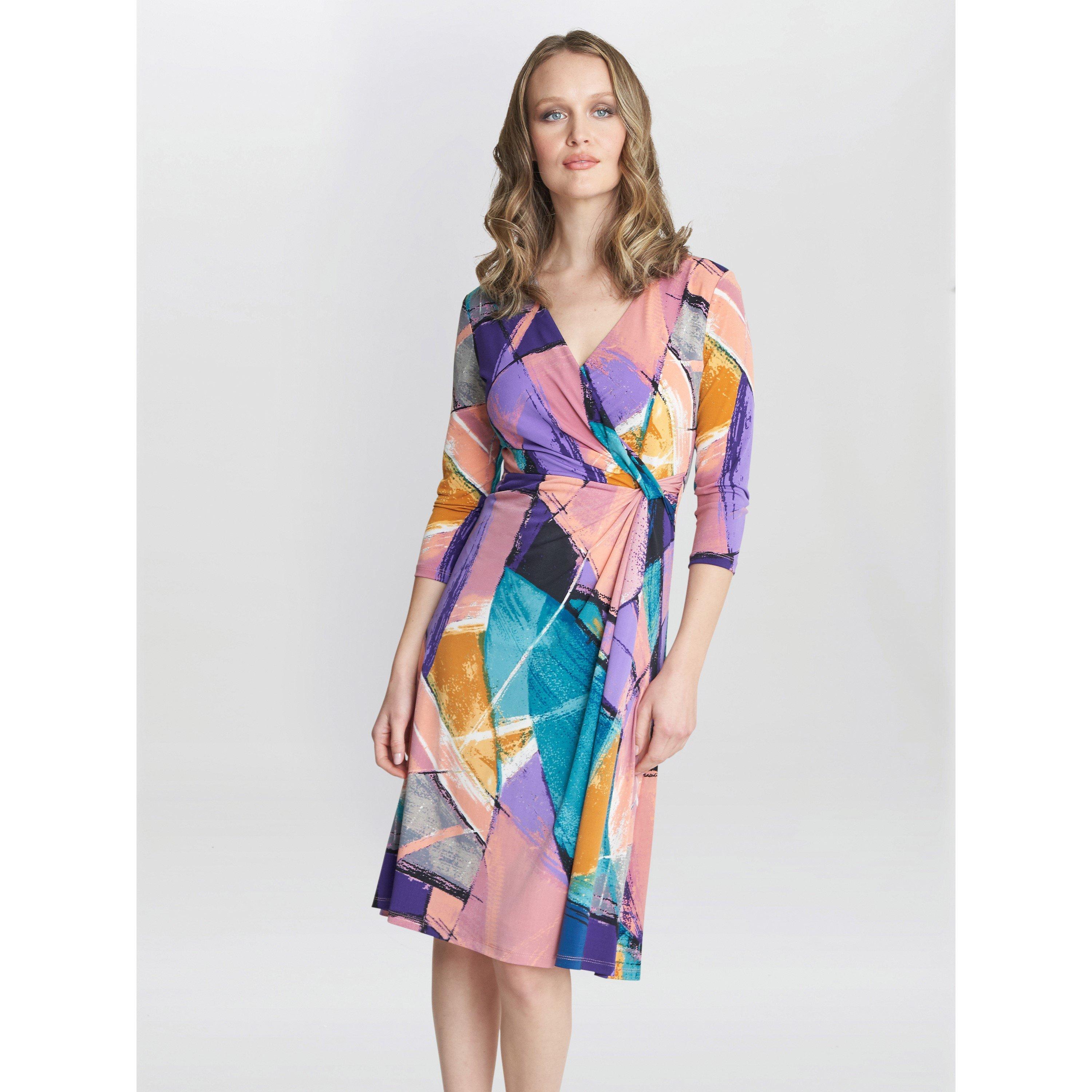 Peach - Gina Bacconi - Becky Jersey Wrap Dress - 1