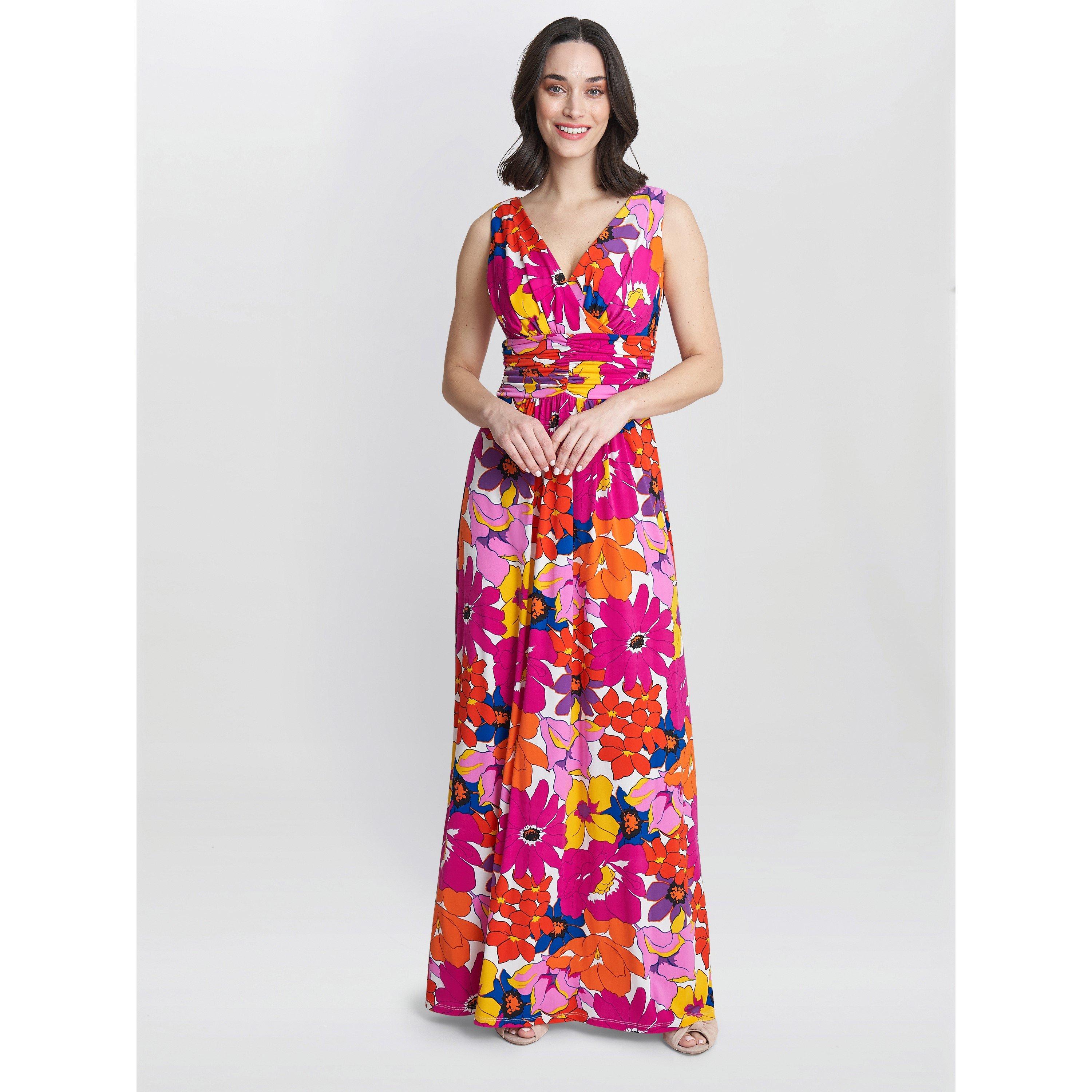 Gina Bacconi Women's Jaime Maxi Jersey Dress - Pink / Orange - 10