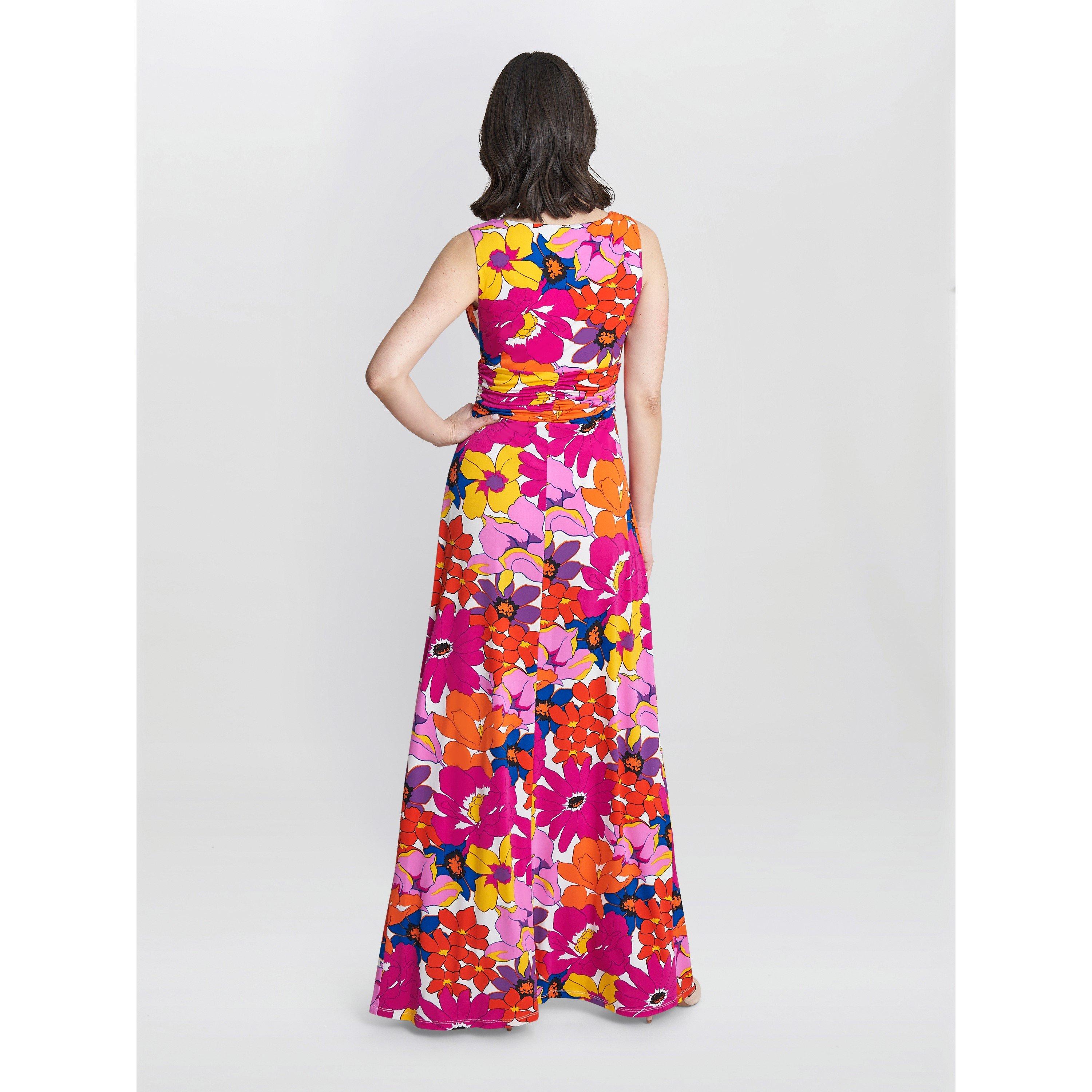 Pink / Orange - Gina Bacconi - Women's Jaime Maxi Jersey Dress - 2