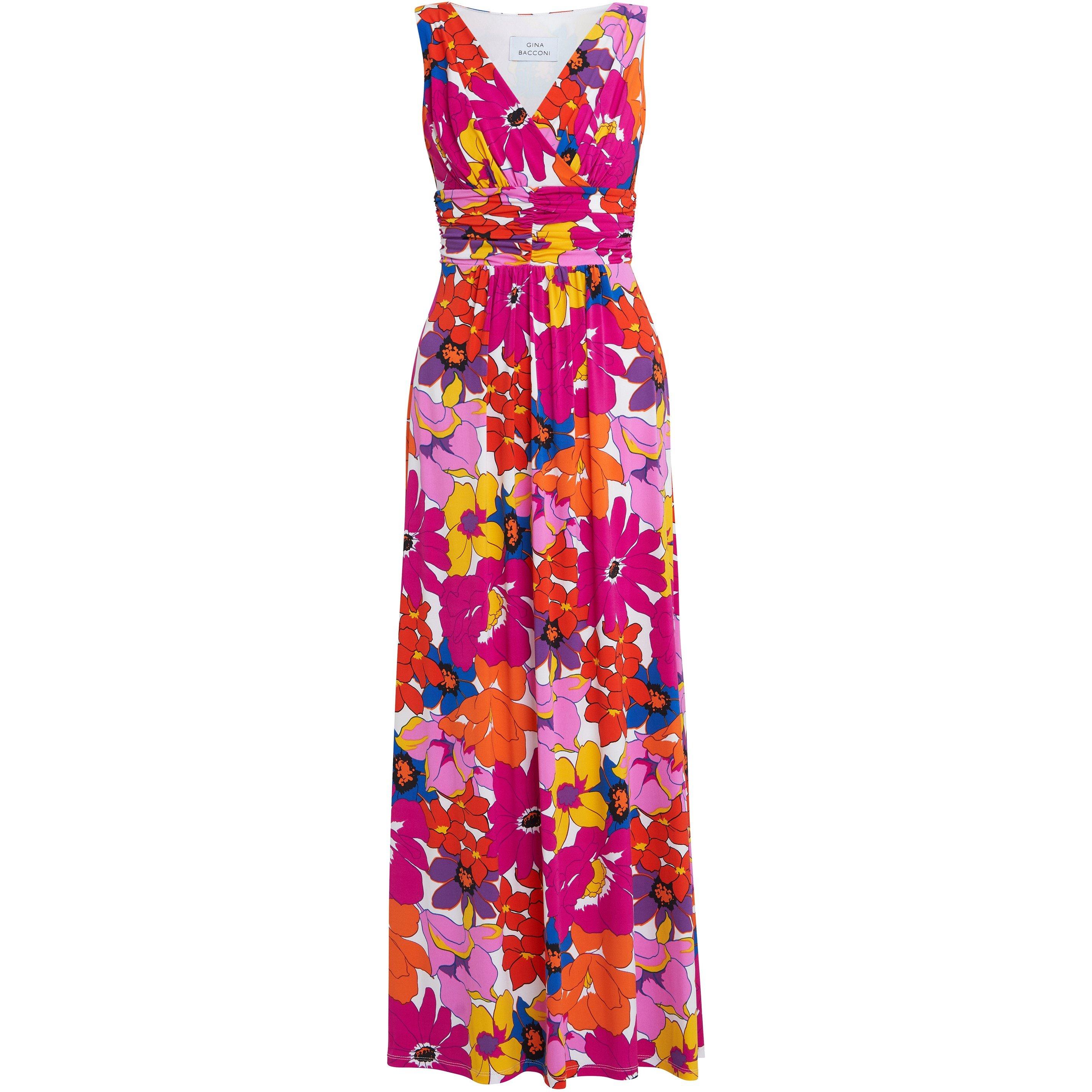 Pink / Orange - Gina Bacconi - Women's Jaime Maxi Jersey Dress - 4