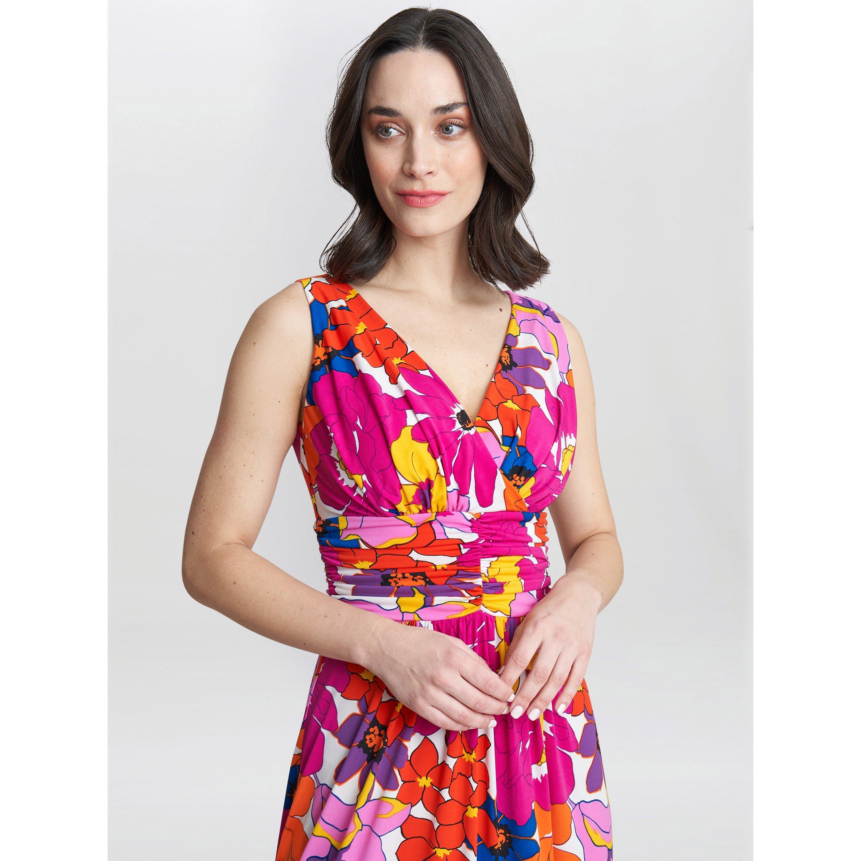 Pink / Orange - Gina Bacconi - Women's Jaime Maxi Jersey Dress - 5