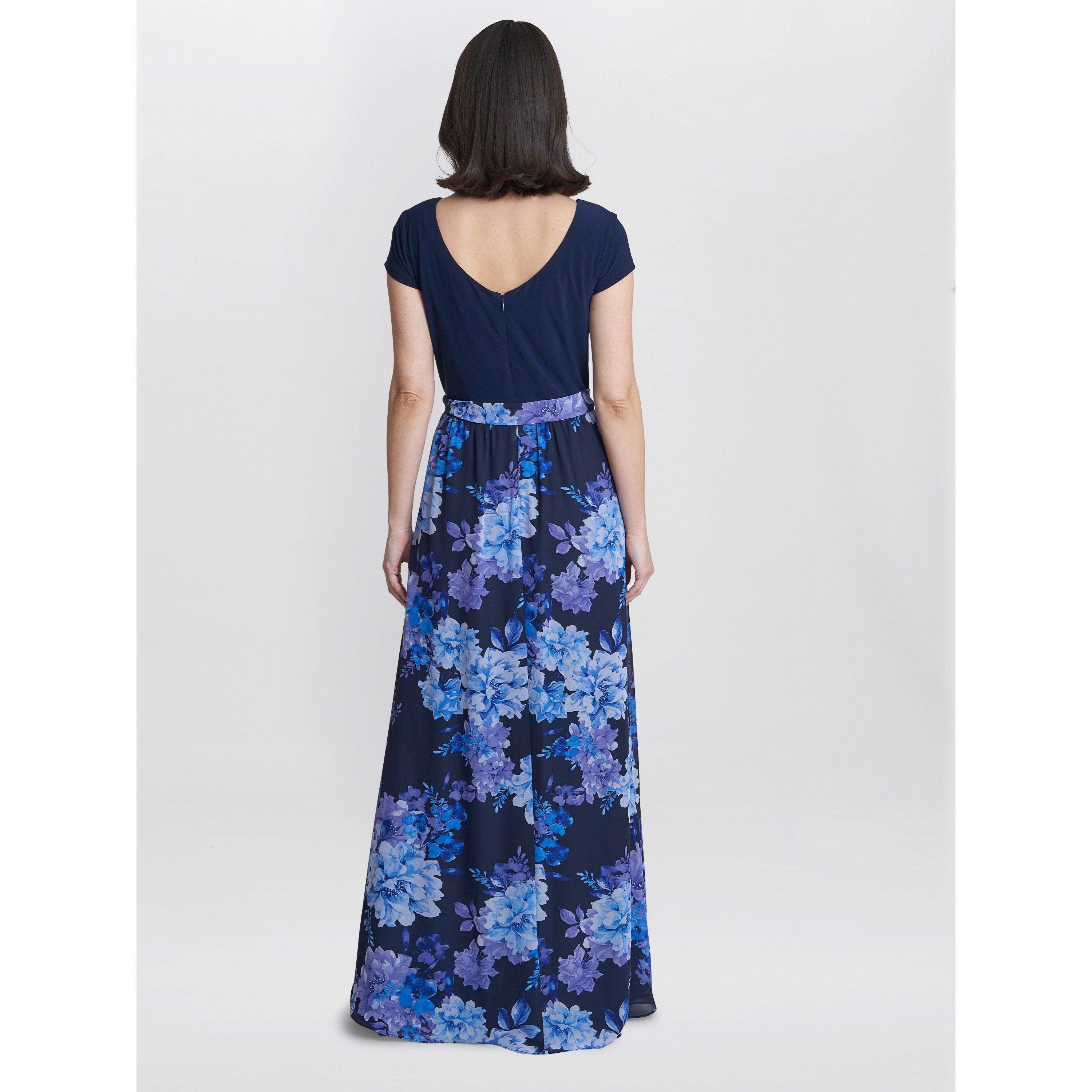 Navy / Multi - Gina Bacconi - Carmen Printed Maxi With Tie Belt - 2