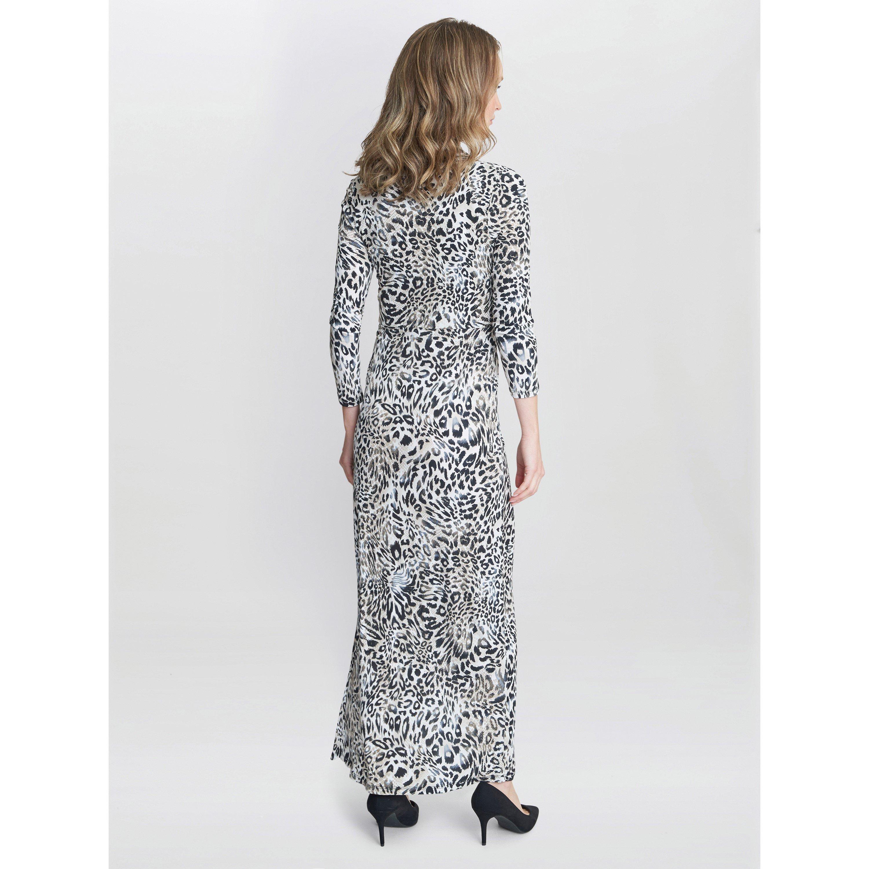 Black / Beige - Gina Bacconi - Keri Jersey Wrap Maxi Dress - 2