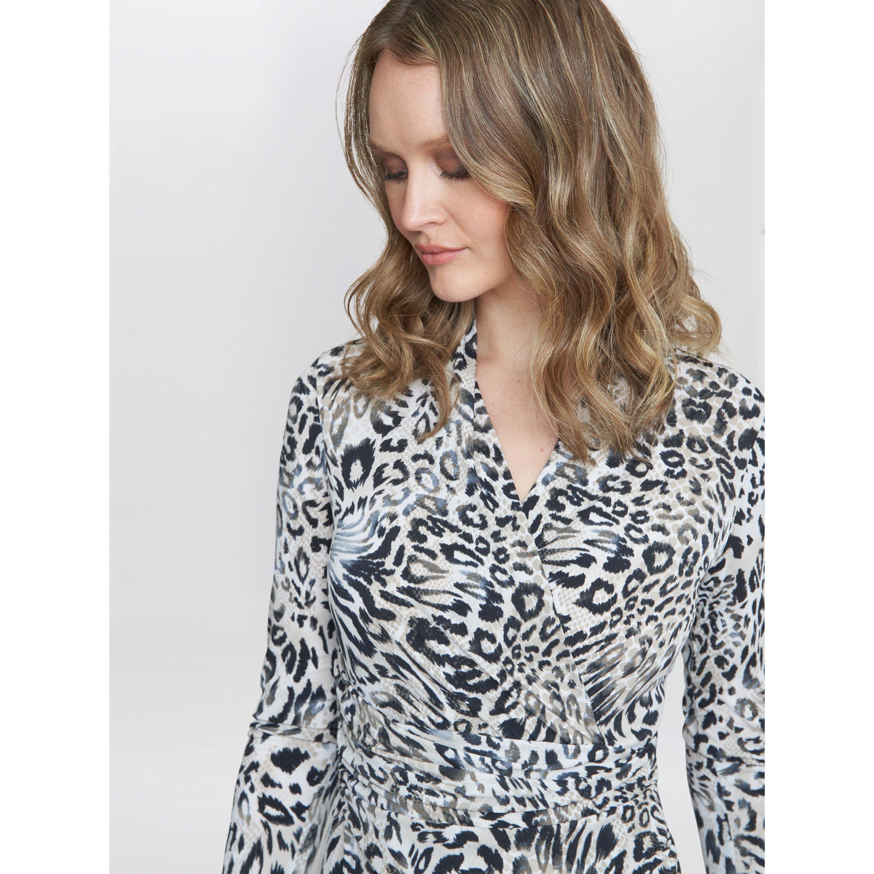 Black / Beige - Gina Bacconi - Keri Jersey Wrap Maxi Dress - 5