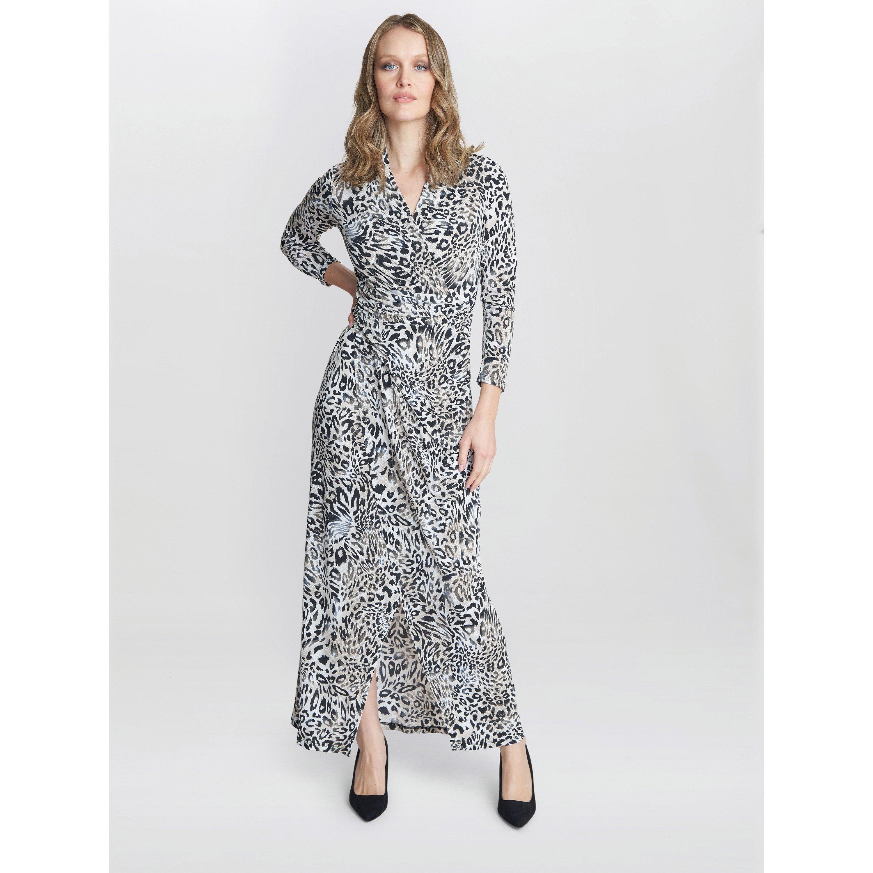 Black / Beige - Gina Bacconi - Keri Jersey Wrap Maxi Dress - 6