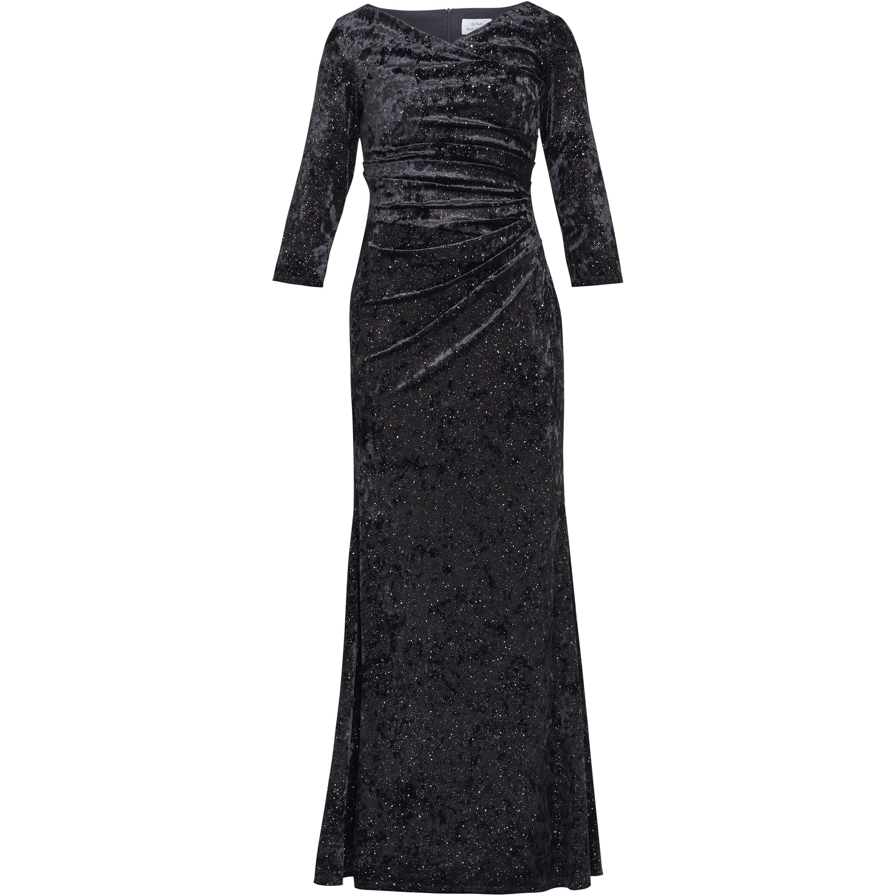 Black / Multi - Gina Bacconi - Whitney Velvet Sparkle Maxi Dress - 4