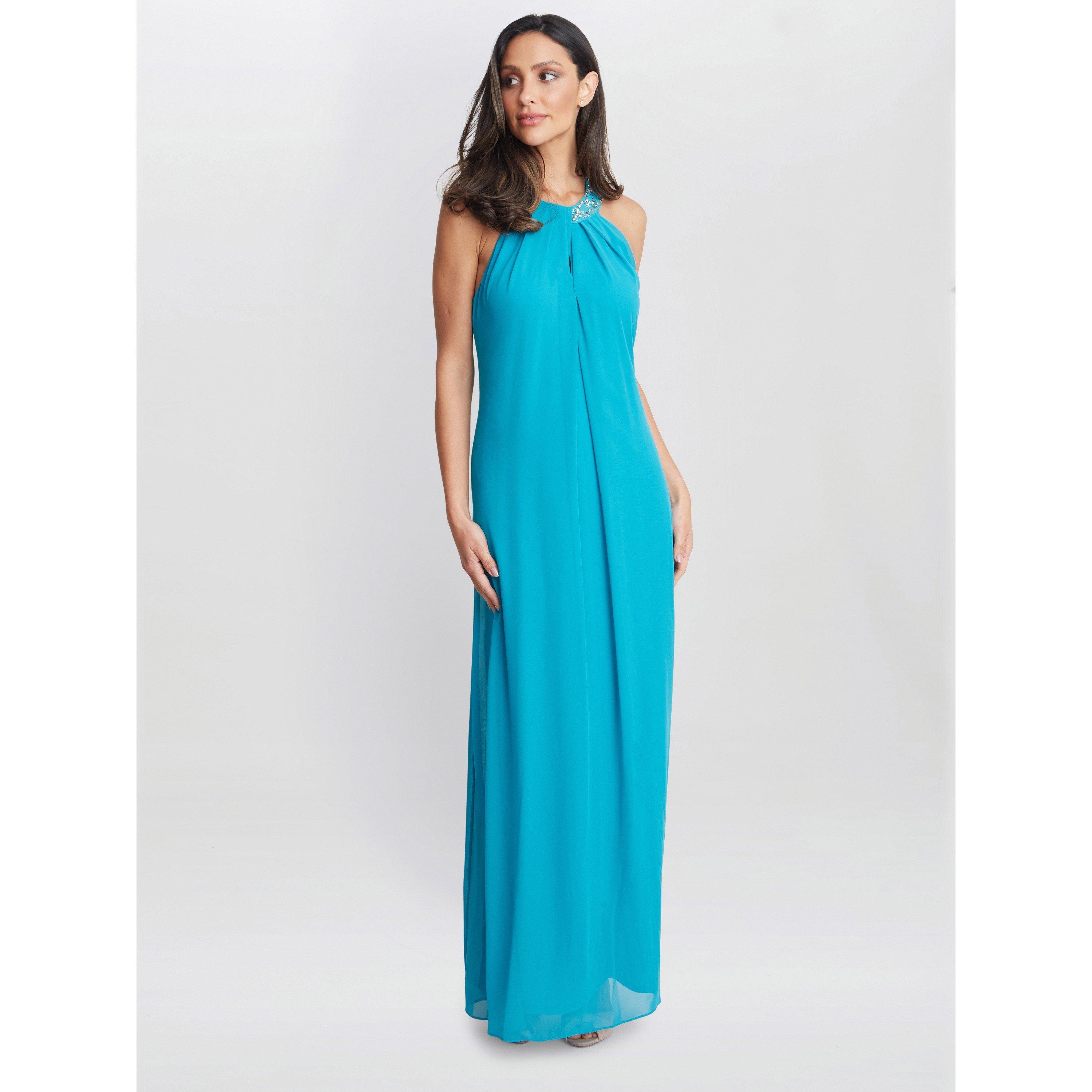 Aqua - Gina Bacconi - Pamela Halter Neck Maxi Dress - 6