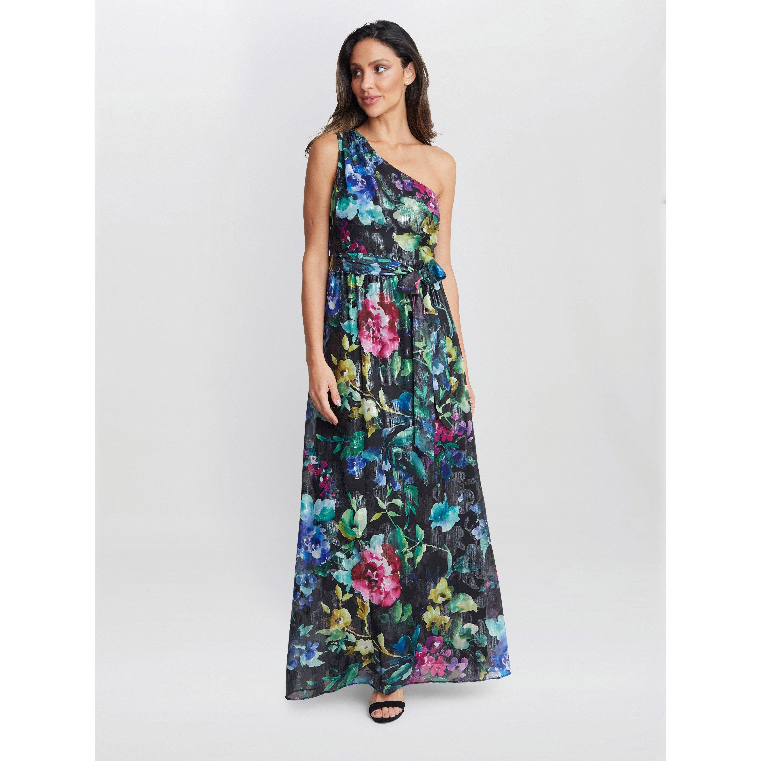 Gina Bacconi Rosie Printed One Shoulder Maxi Dress
