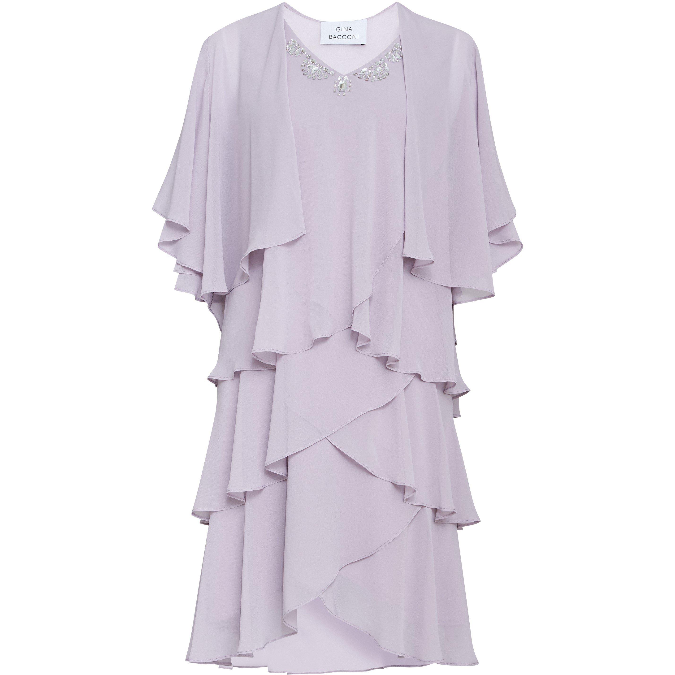Lavender - Gina Bacconi - Dawn Tiered Dress And Jacket - 4