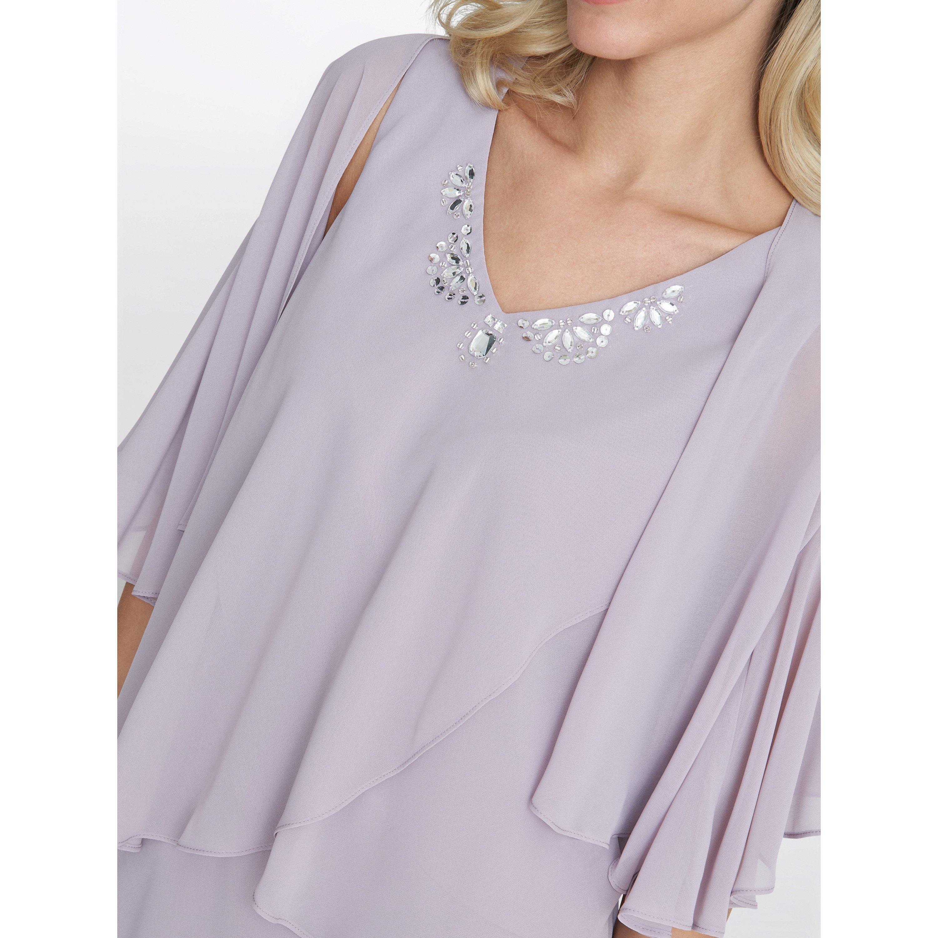 Lavender - Gina Bacconi - Dawn Tiered Dress And Jacket - 5