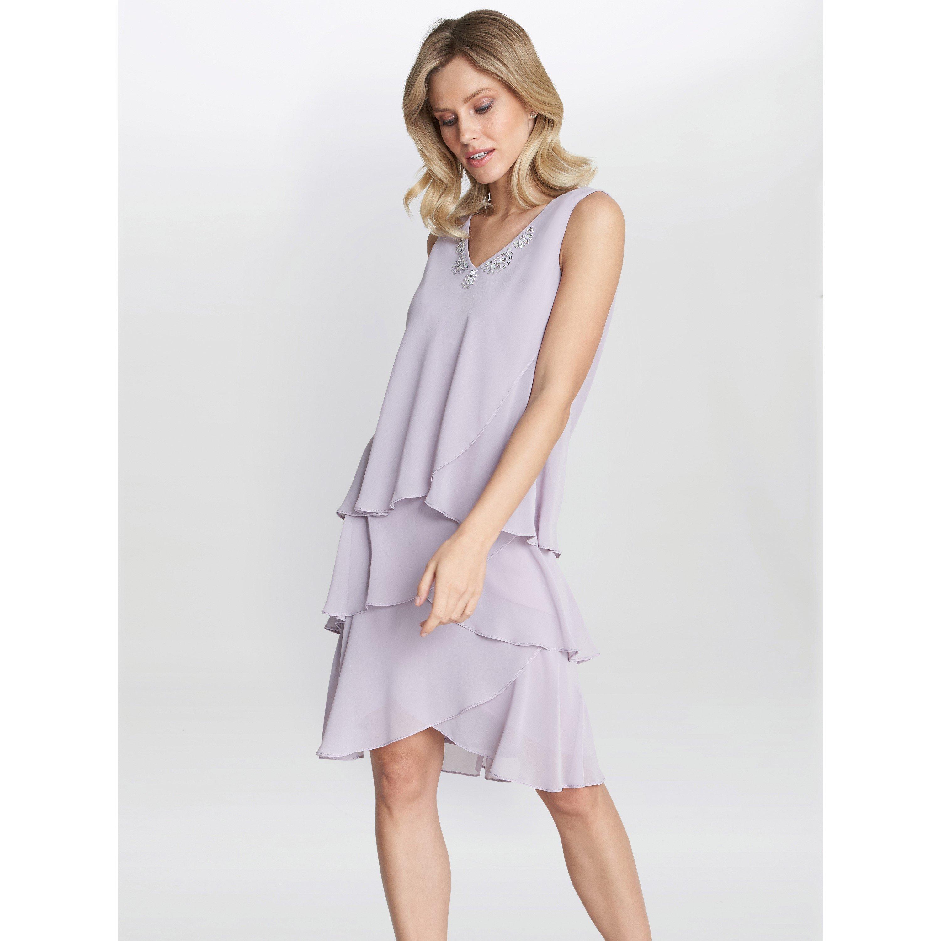 Lavender - Gina Bacconi - Dawn Tiered Dress And Jacket - 6