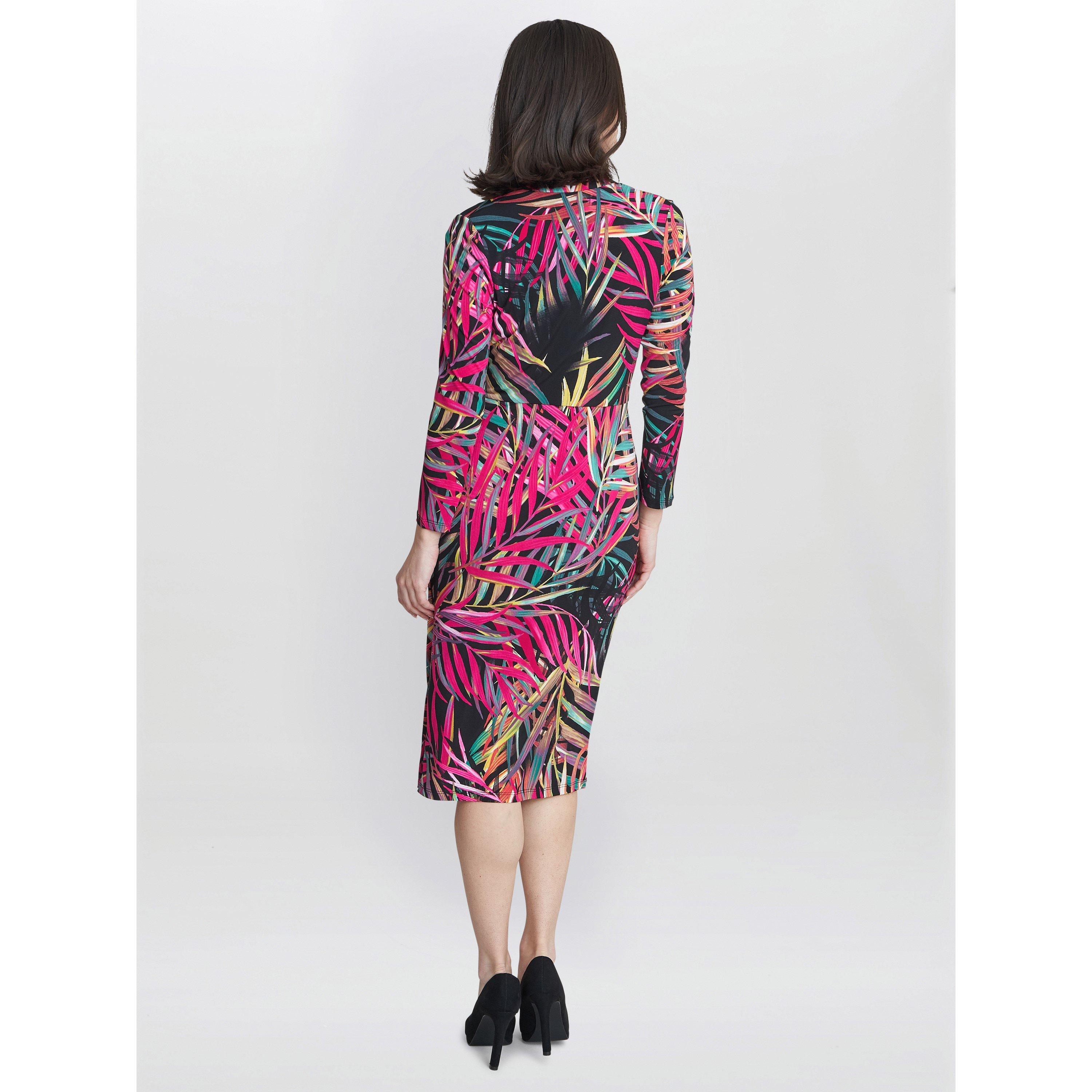Black / Fuschia - Gina Bacconi - Keira Jersey Wrap Dress - 2