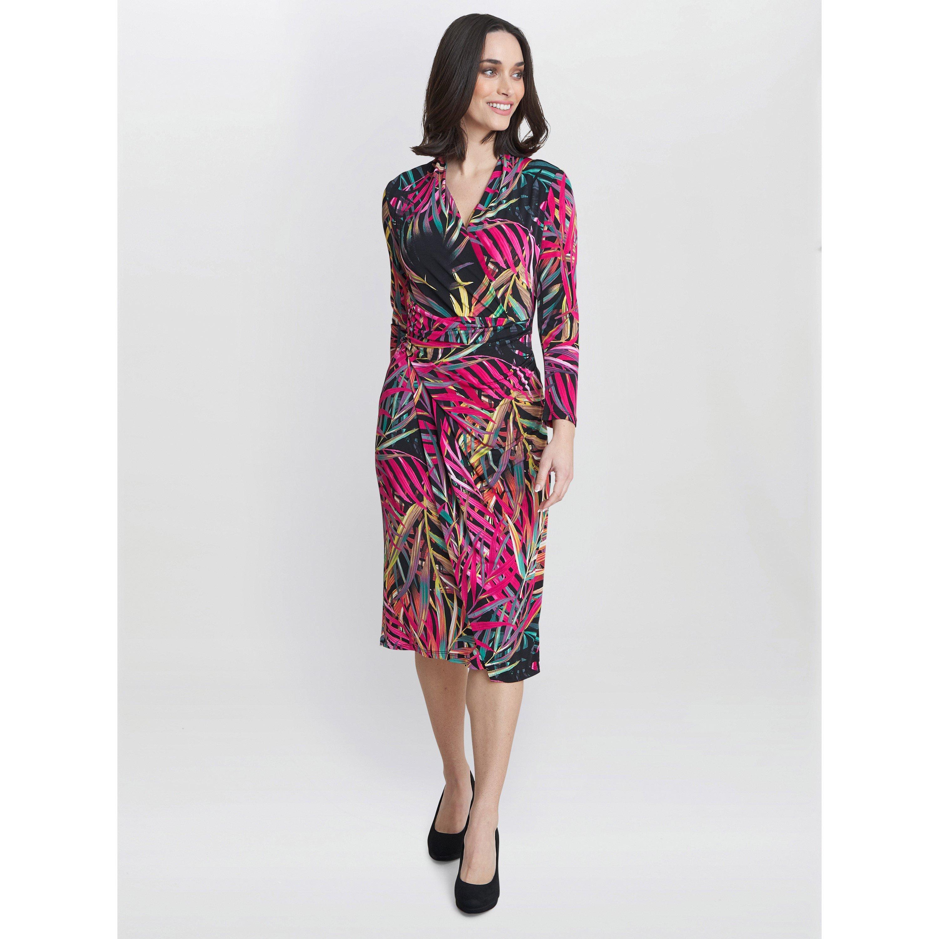 Black / Fuschia - Gina Bacconi - Keira Jersey Wrap Dress - 3