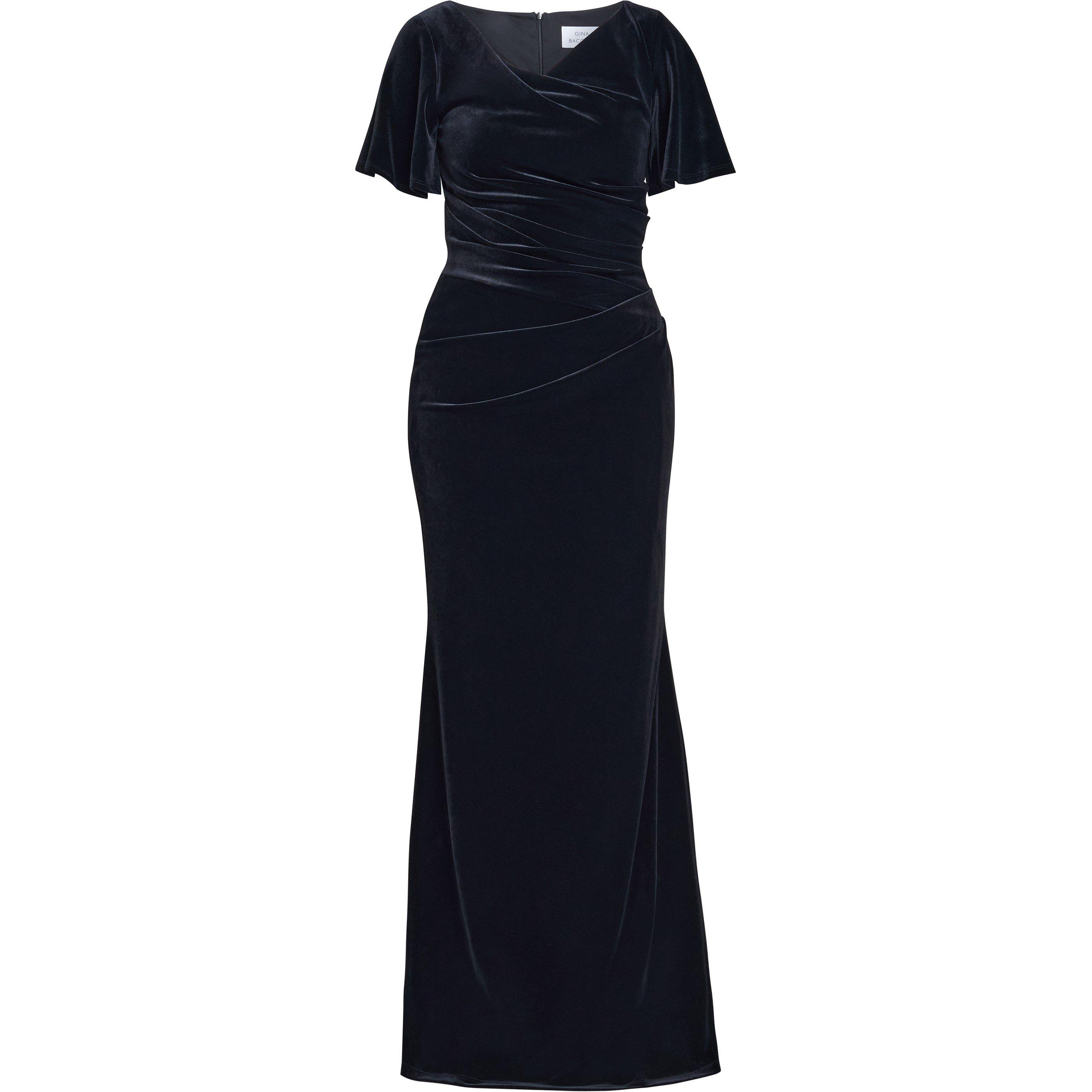 Gina Bacconi Women's Minka Velvet Maxi Dress With Cowl Neck - Black - 12