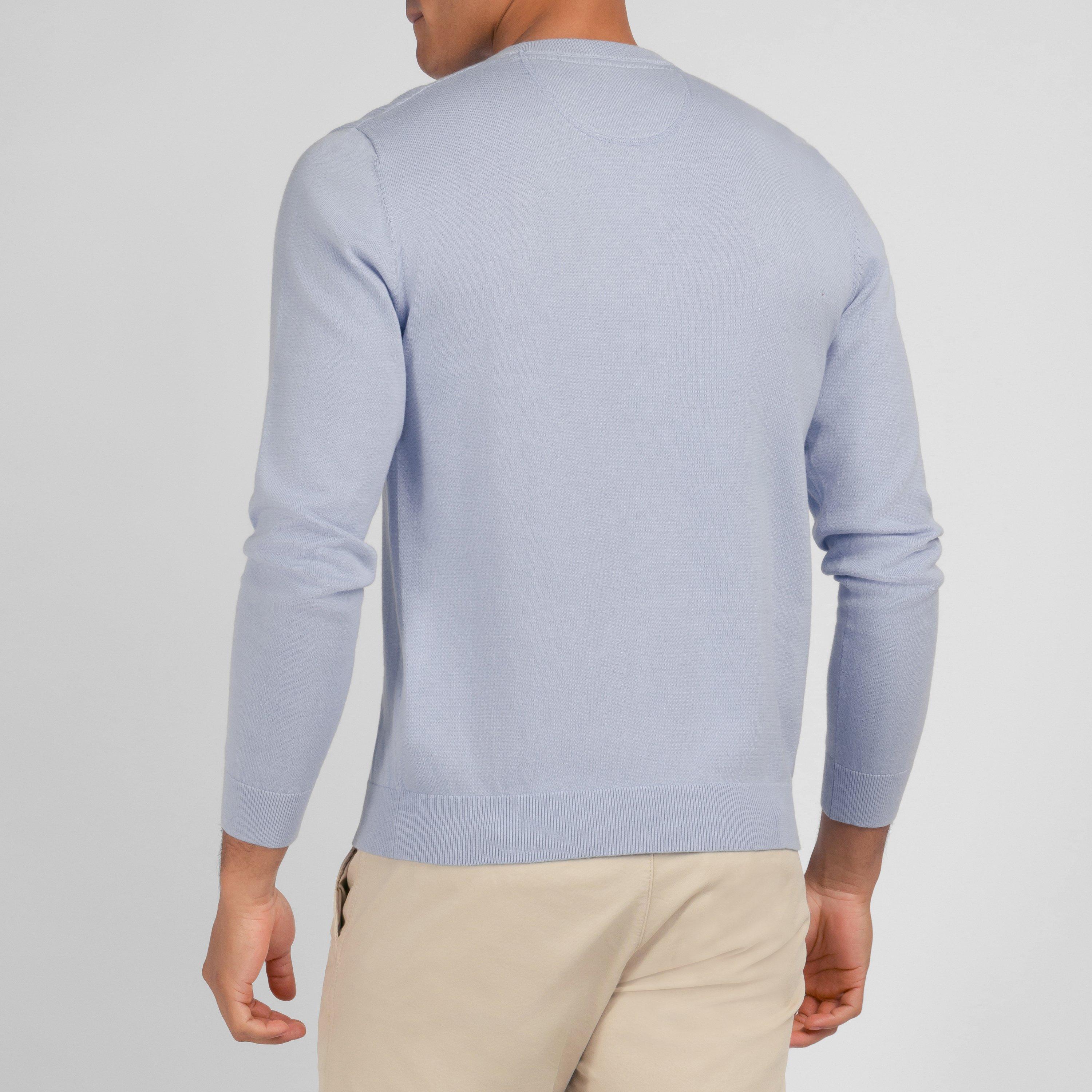 Blm3 - Eden Park - Light blue V-neck cotton jersey jumper - 3