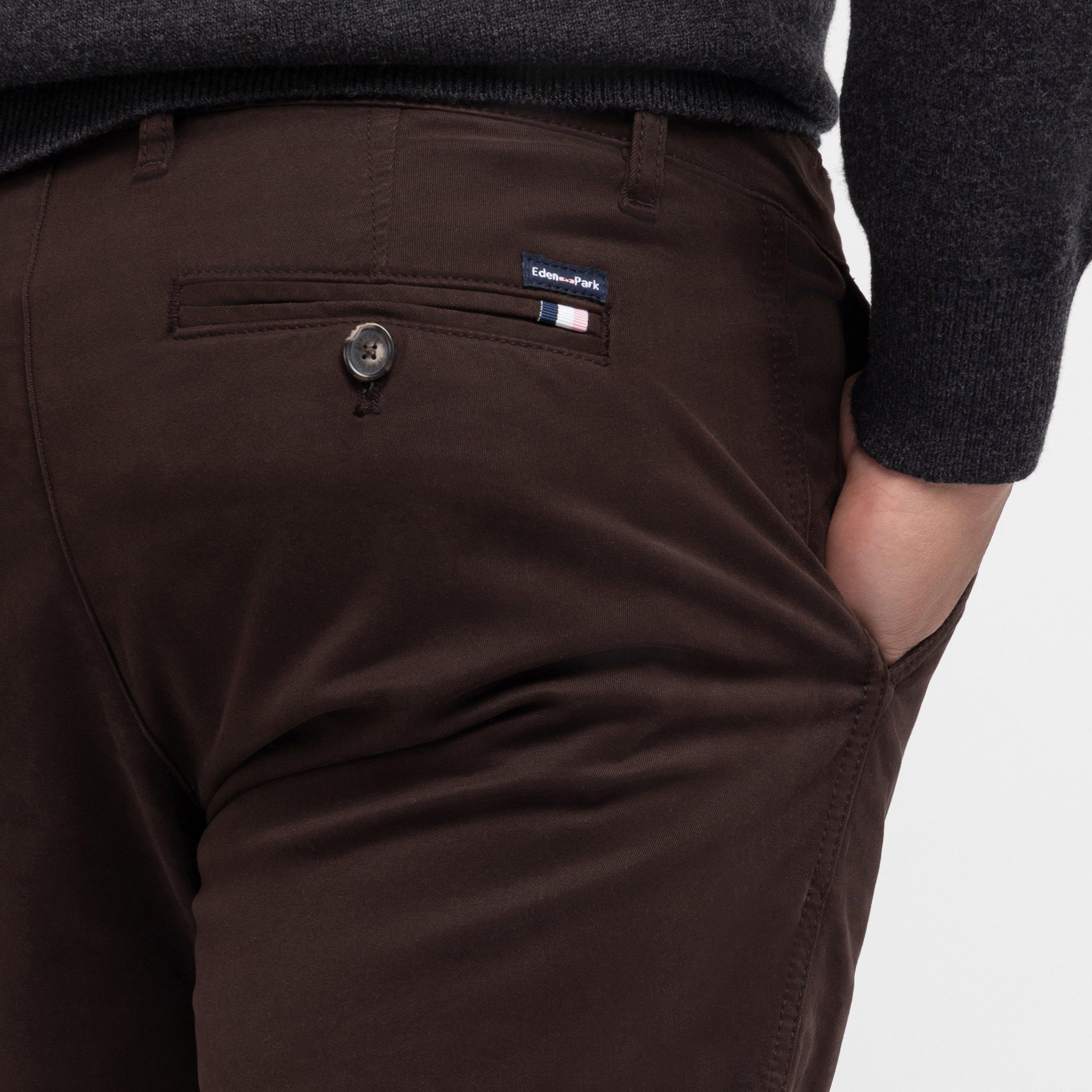 Maf4 - Eden Park - Straight-leg dark brown chinos - 4