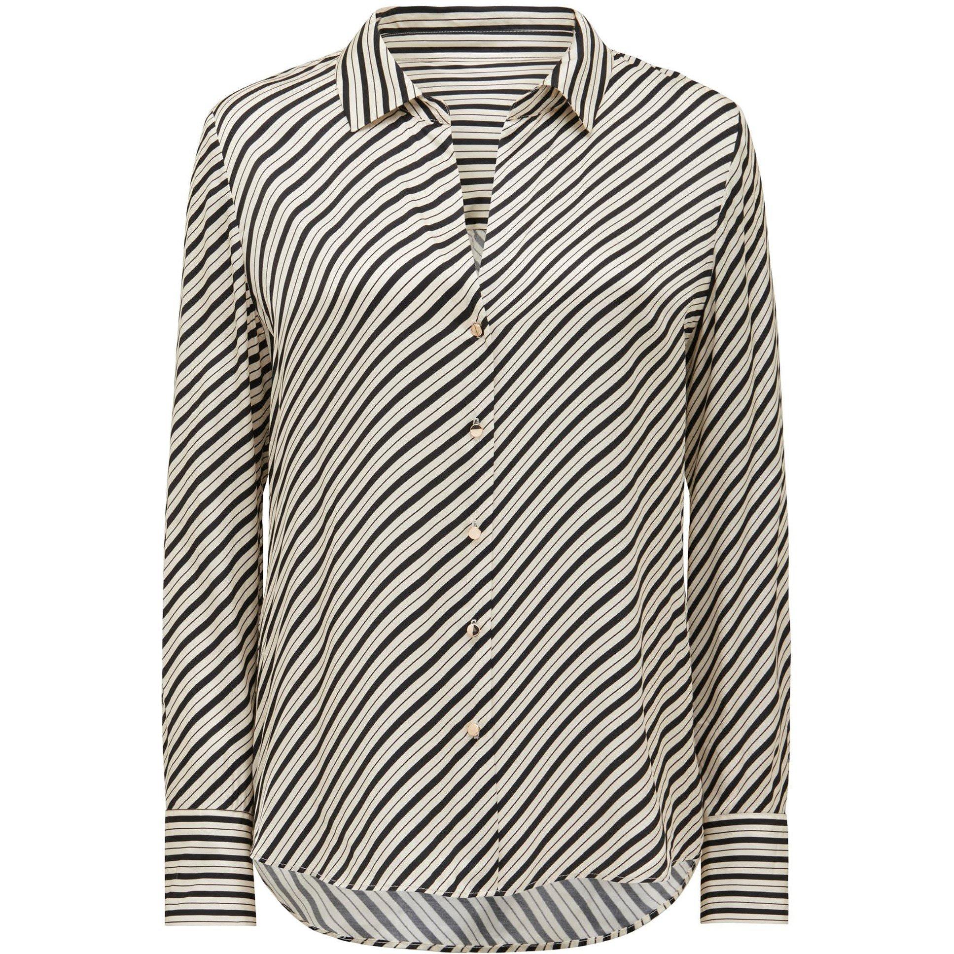 Leura Stripe Co - Forever New - Harvey Notched Neck Satin Shirt - 1