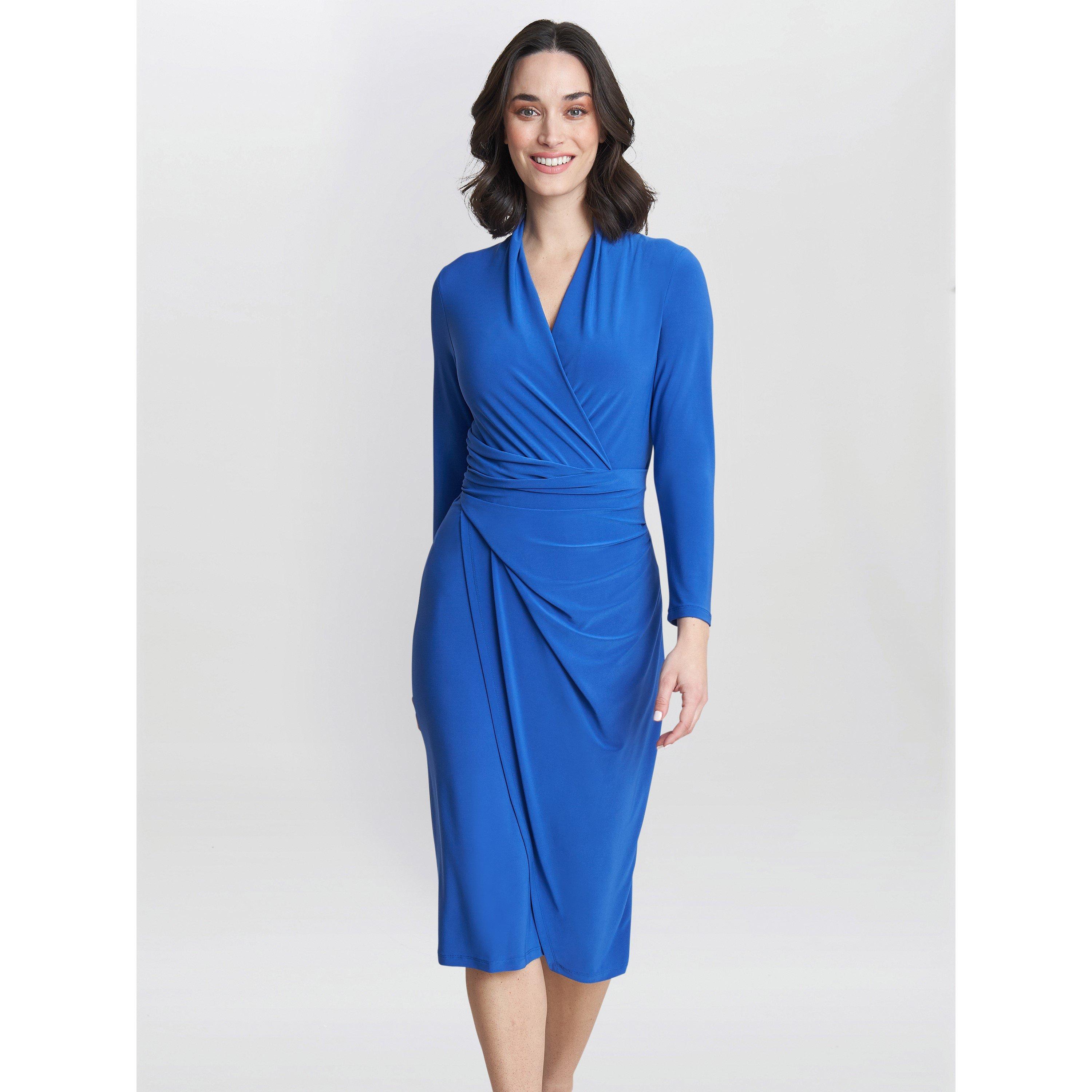 Gina Bacconi Women's Gloria Jersey Wrap Dress - Cobalt - 16