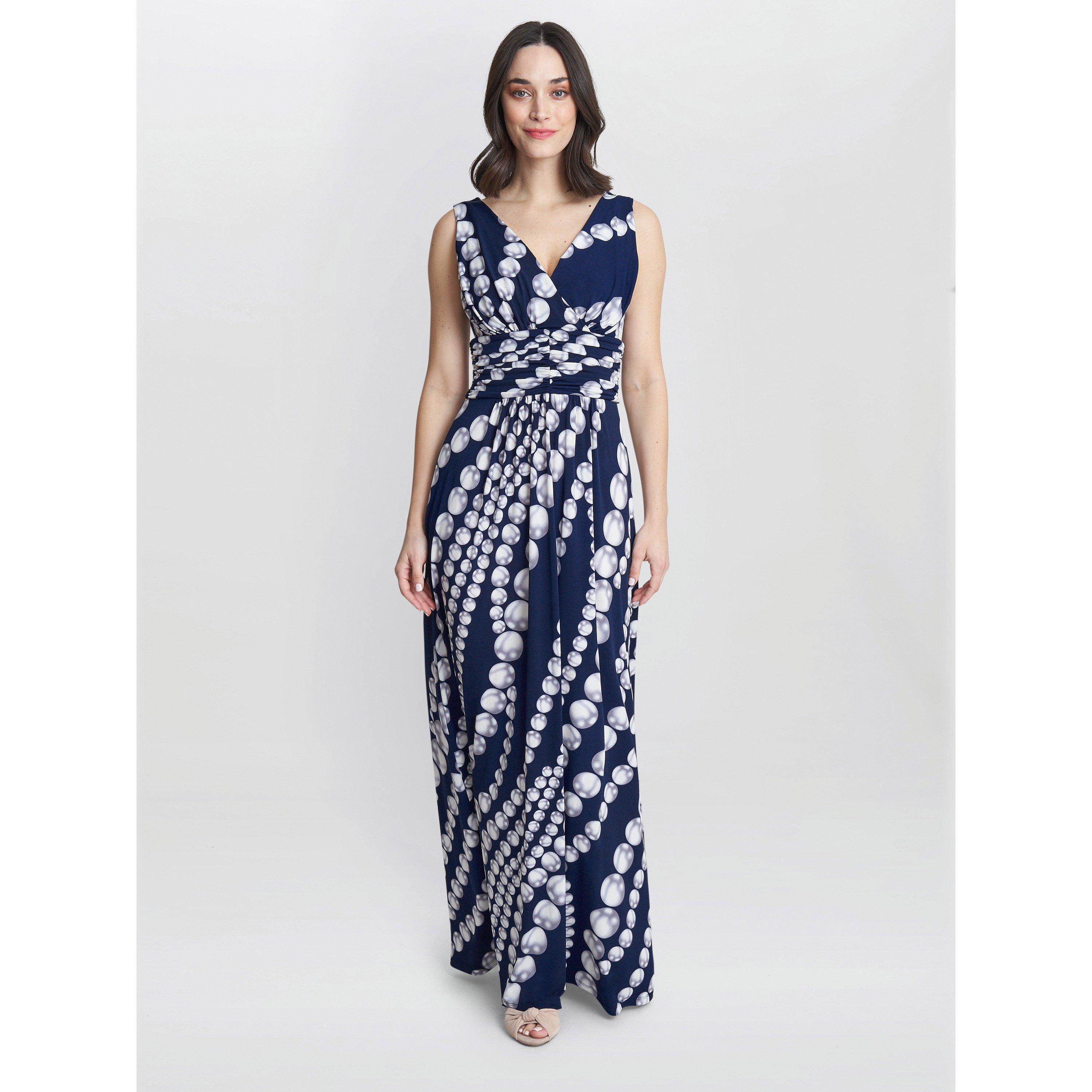 Gina Bacconi Women's Harriet Jersey Maxi Dress - Navy / Pearl - 10