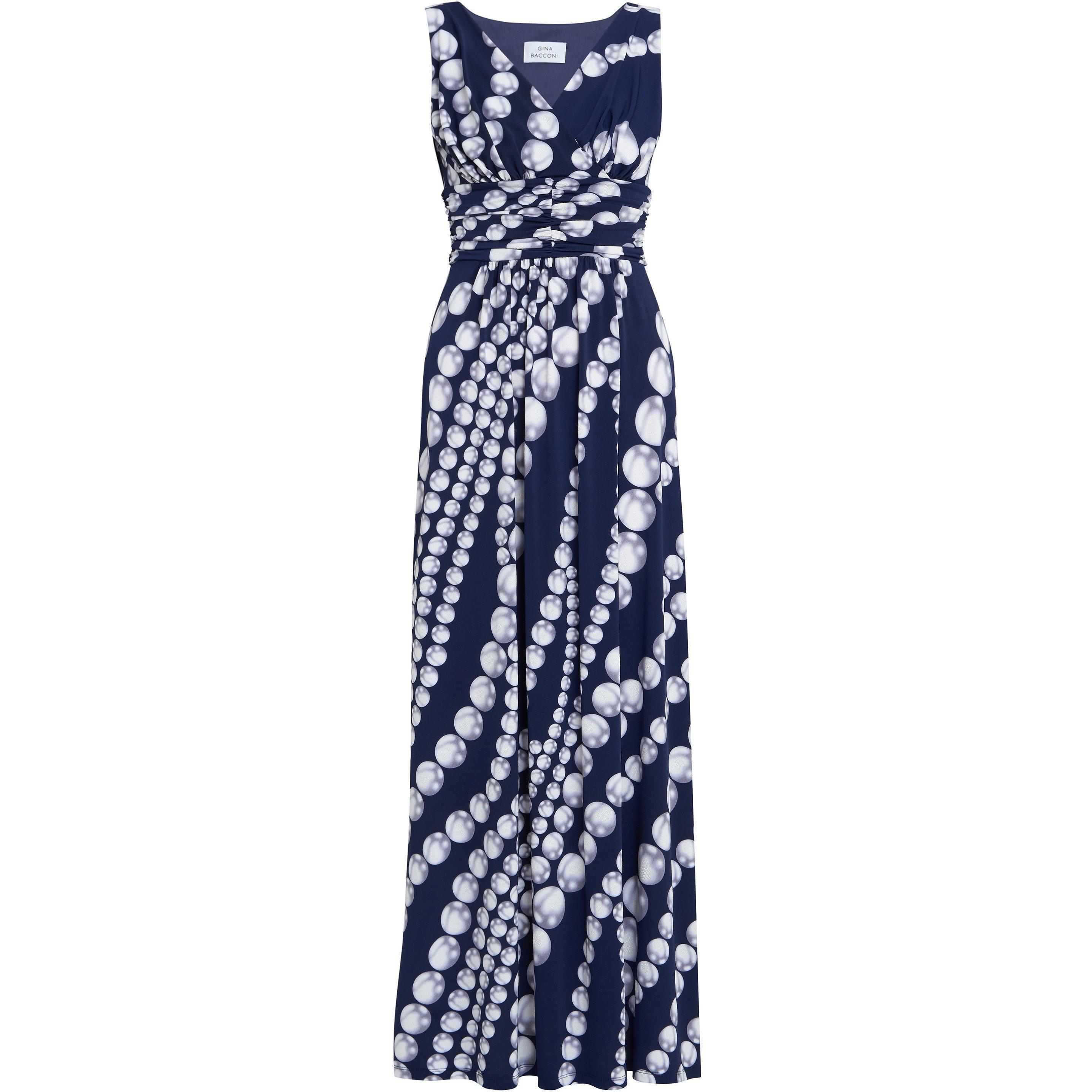 Navy / Pearl - Gina Bacconi - Harriet Jersey Maxi Dress - 4