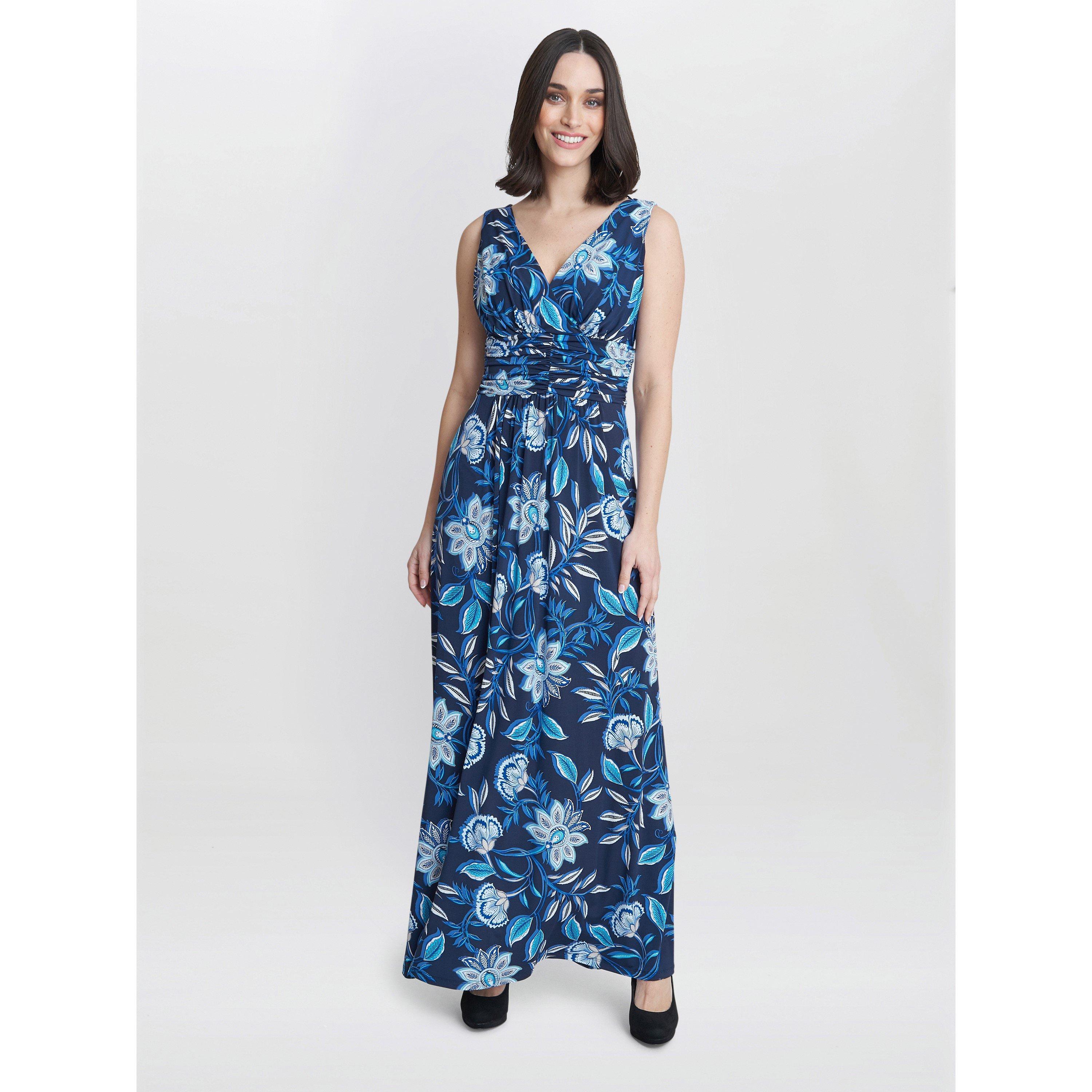Black / Teal - Gina Bacconi - Women's Heather Jersey Wrap Dress - 1