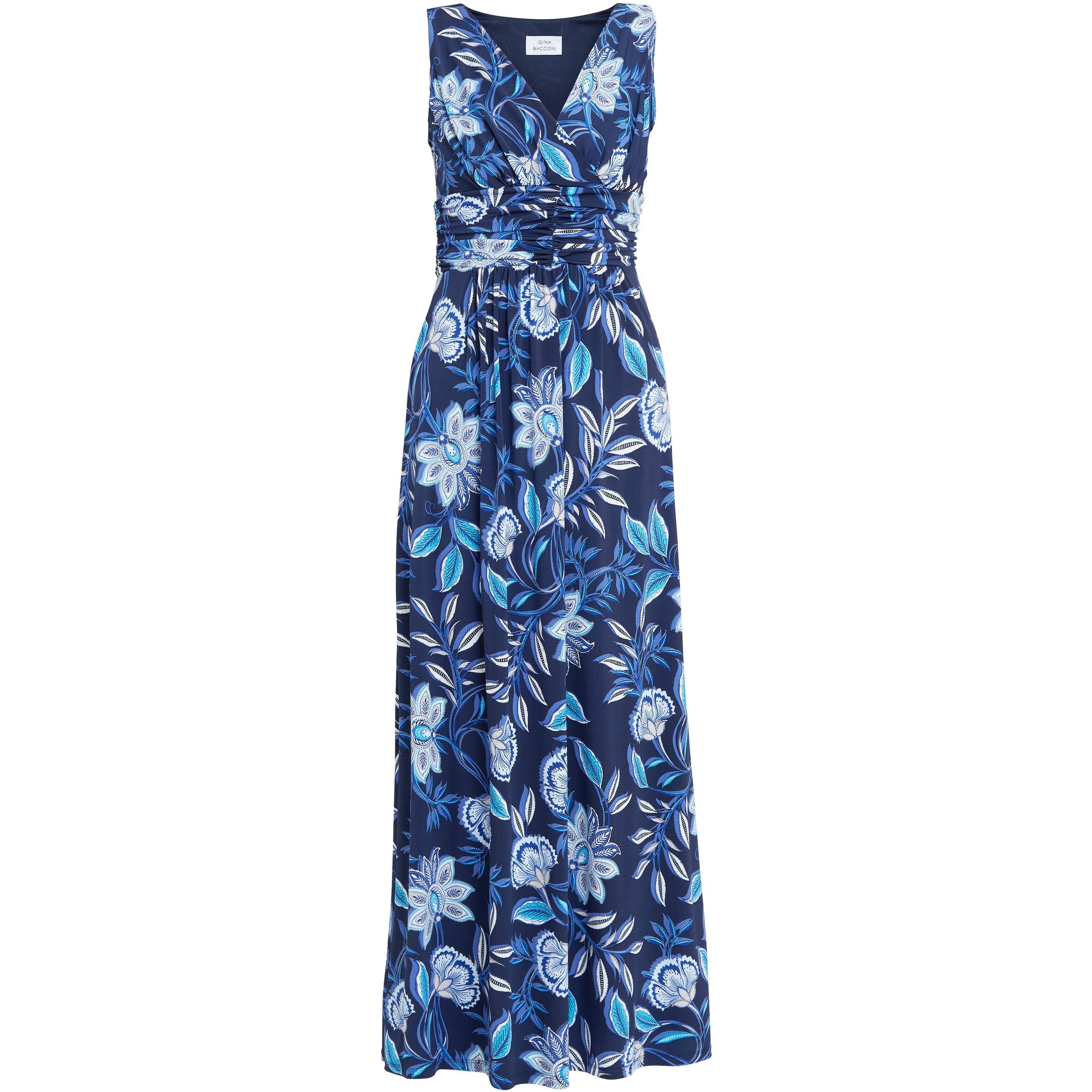 Black / Teal - Gina Bacconi - Women's Heather Jersey Wrap Dress - 4