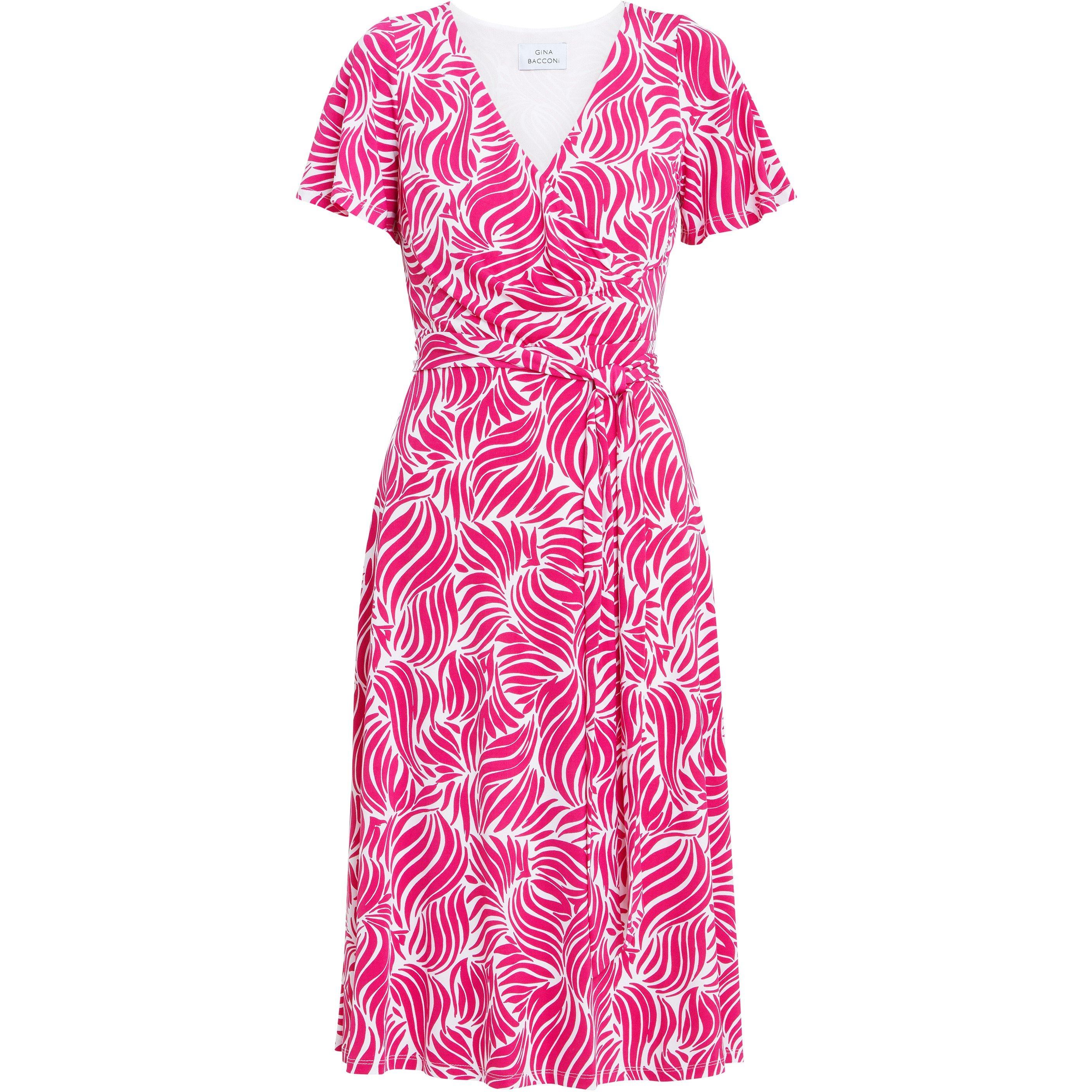 Dark Pink/White - Gina Bacconi - Lacey Fit And Flare Dress - 4