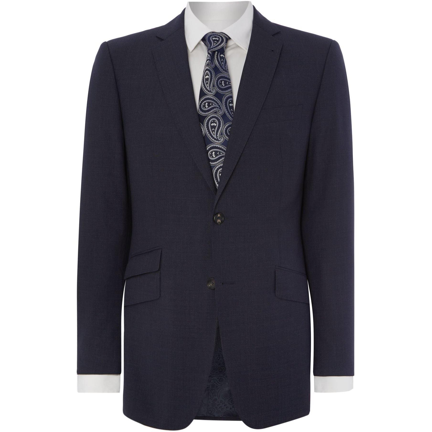 Navy - Simon Carter - Textured regular fit suit jacket - 1