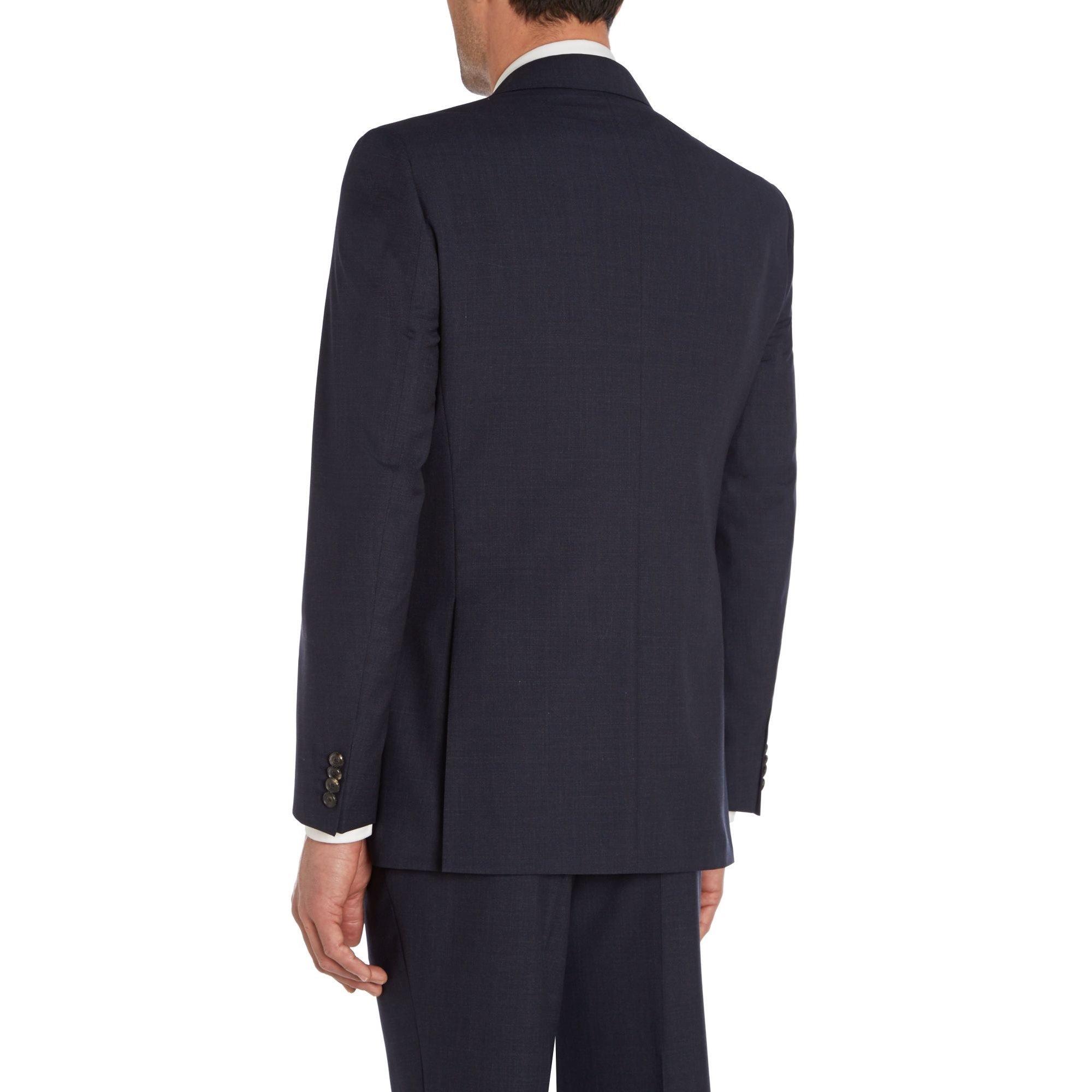 Marineblauw - Simon Carter - Textured regular fit suit jacket - 3