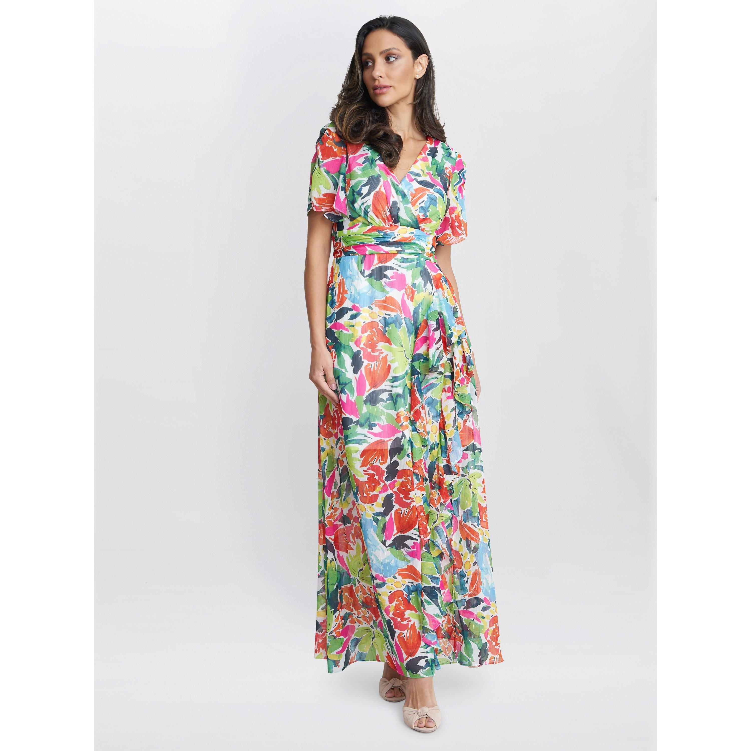 Multi - Gina Bacconi - Poppy Printed Maxi Tiered Dress - 2