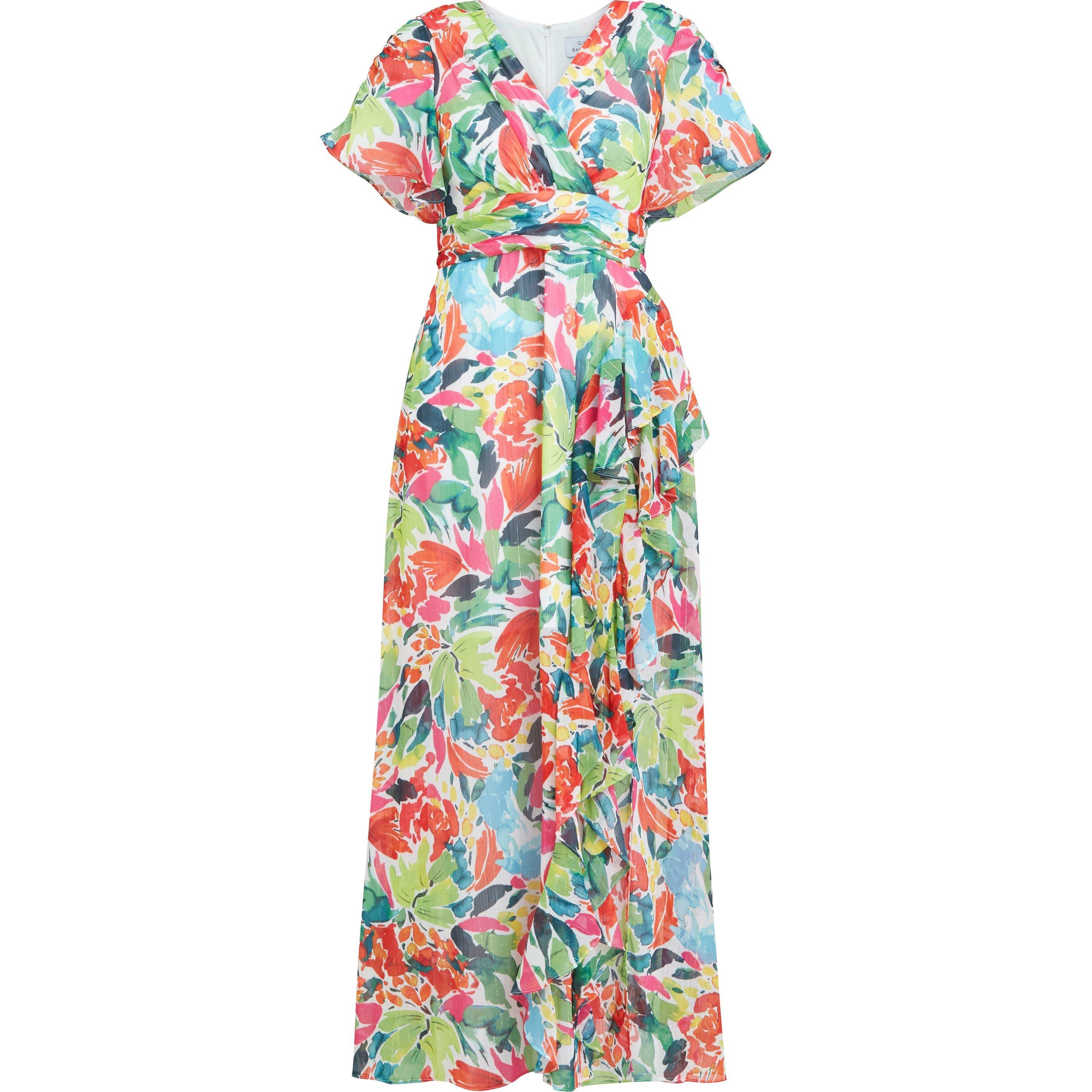 Multi - Gina Bacconi - Poppy Printed Maxi Tiered Dress - 3