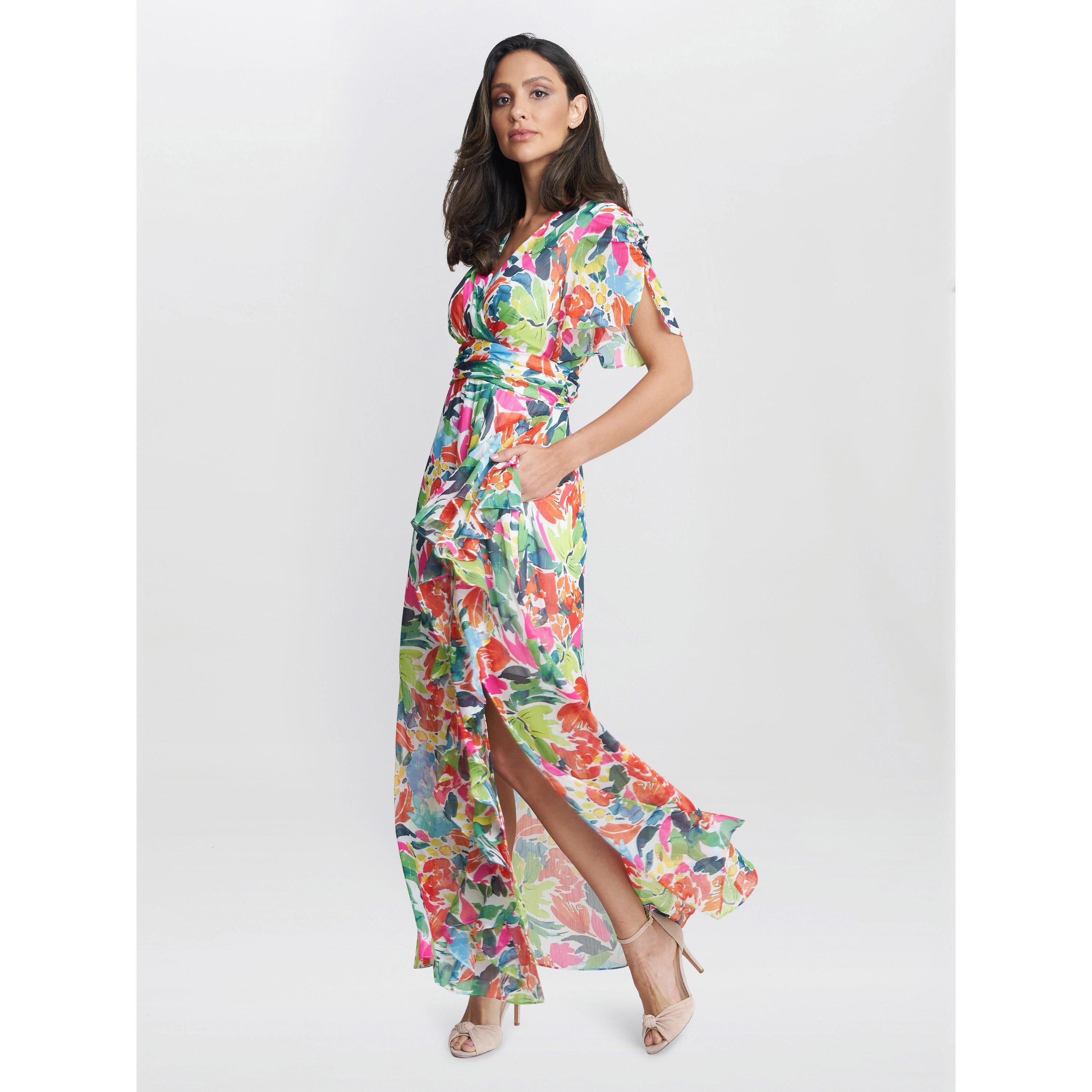 Multi - Gina Bacconi - Poppy Printed Maxi Tiered Dress - 5