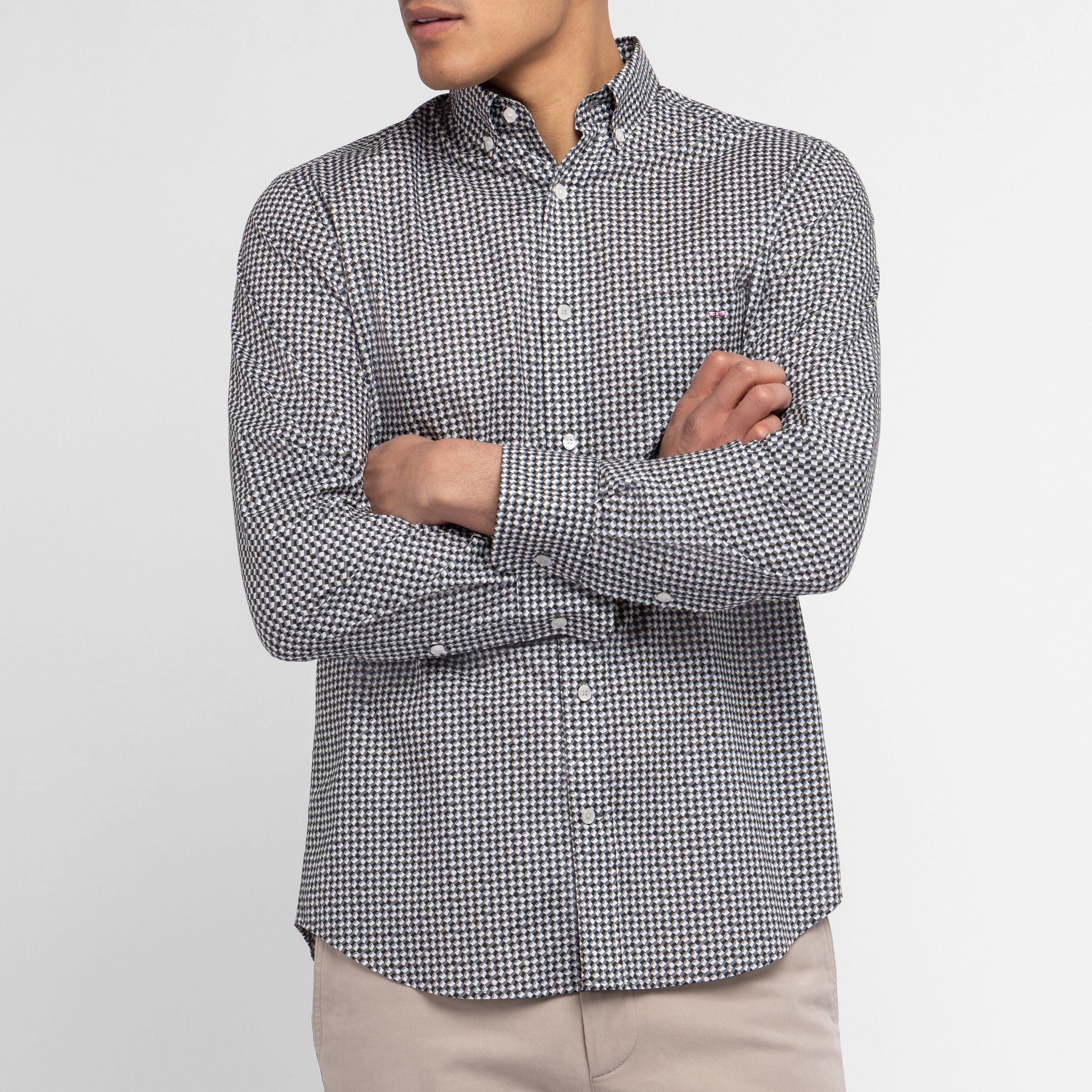 Kam3 - Eden Park - Dark khaki Pima cotton shirt - 2
