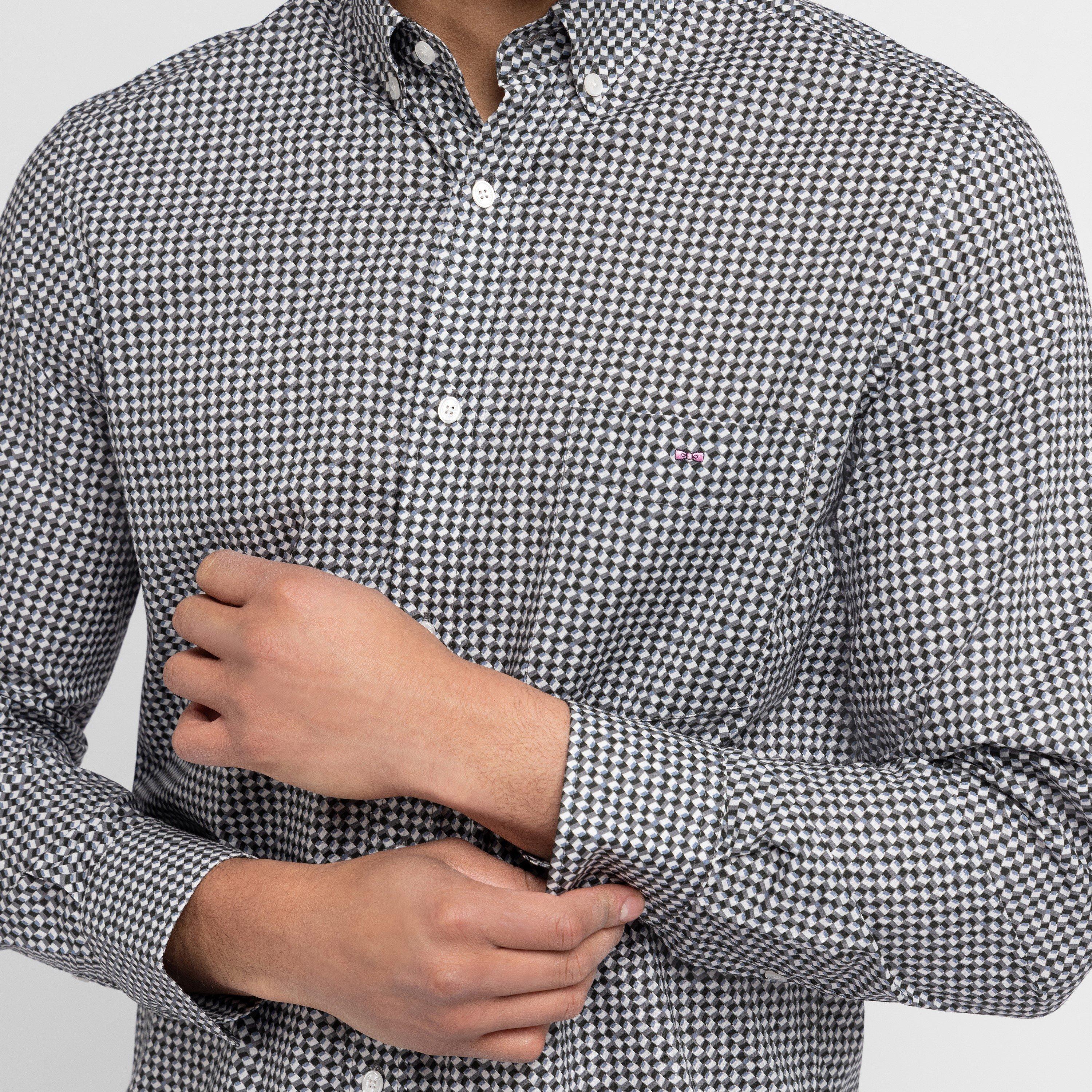 Kam3 - Eden Park - Dark khaki Pima cotton shirt - 4